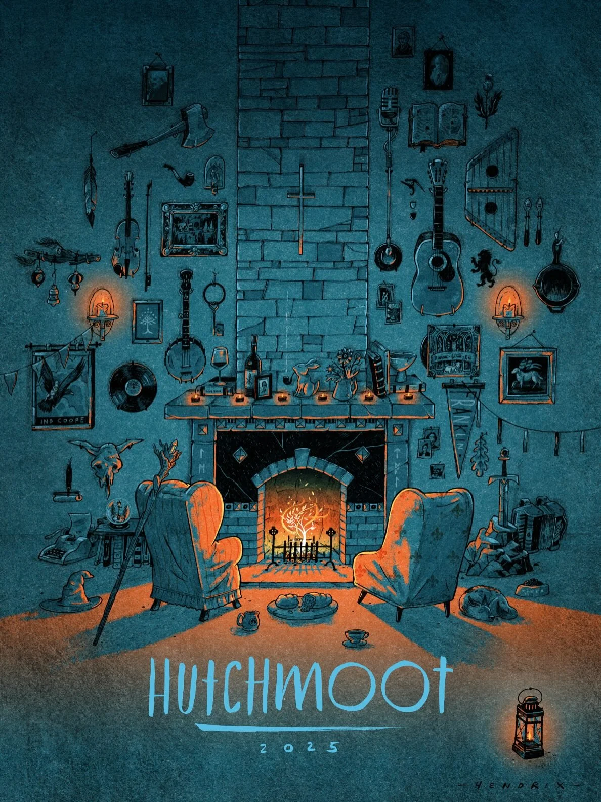 Honored to have been asked to make the @therabbitroom poster for #Hutchmoot 2025. Come on in - the hearth is waiting. ☕️ LMK how many references and details you can spot. 👀