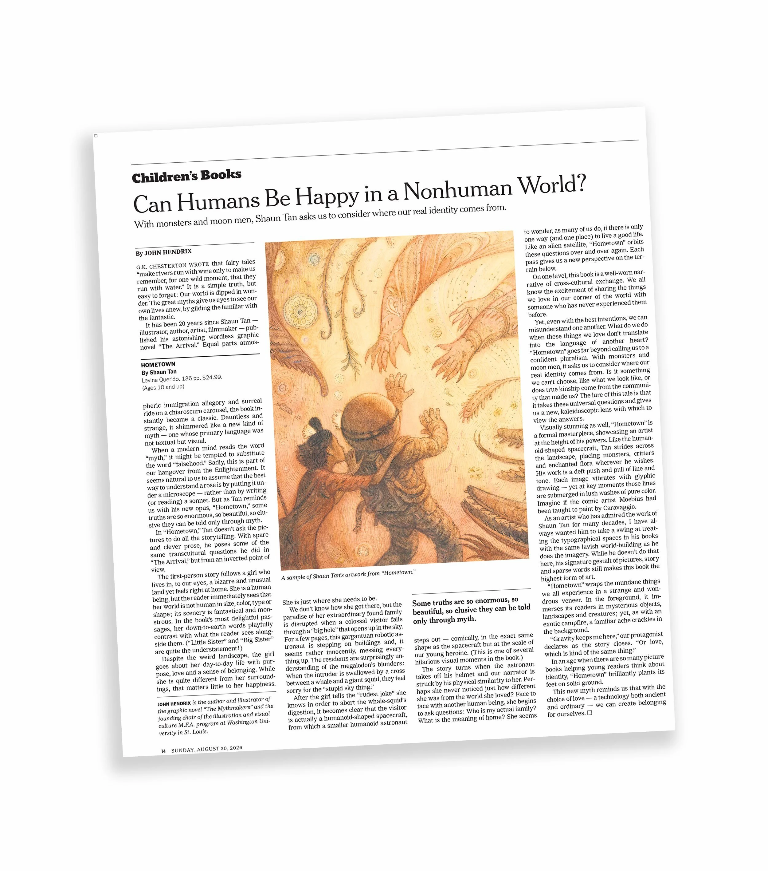 Excited to have my first byline in The New York Times as a contributing writer to the book review  @nytbooks - thanks to @matt.dorfman and the team. Also quite a treat to get to write about Shaun Tan- whom I have admired for 20 years. The book is a m