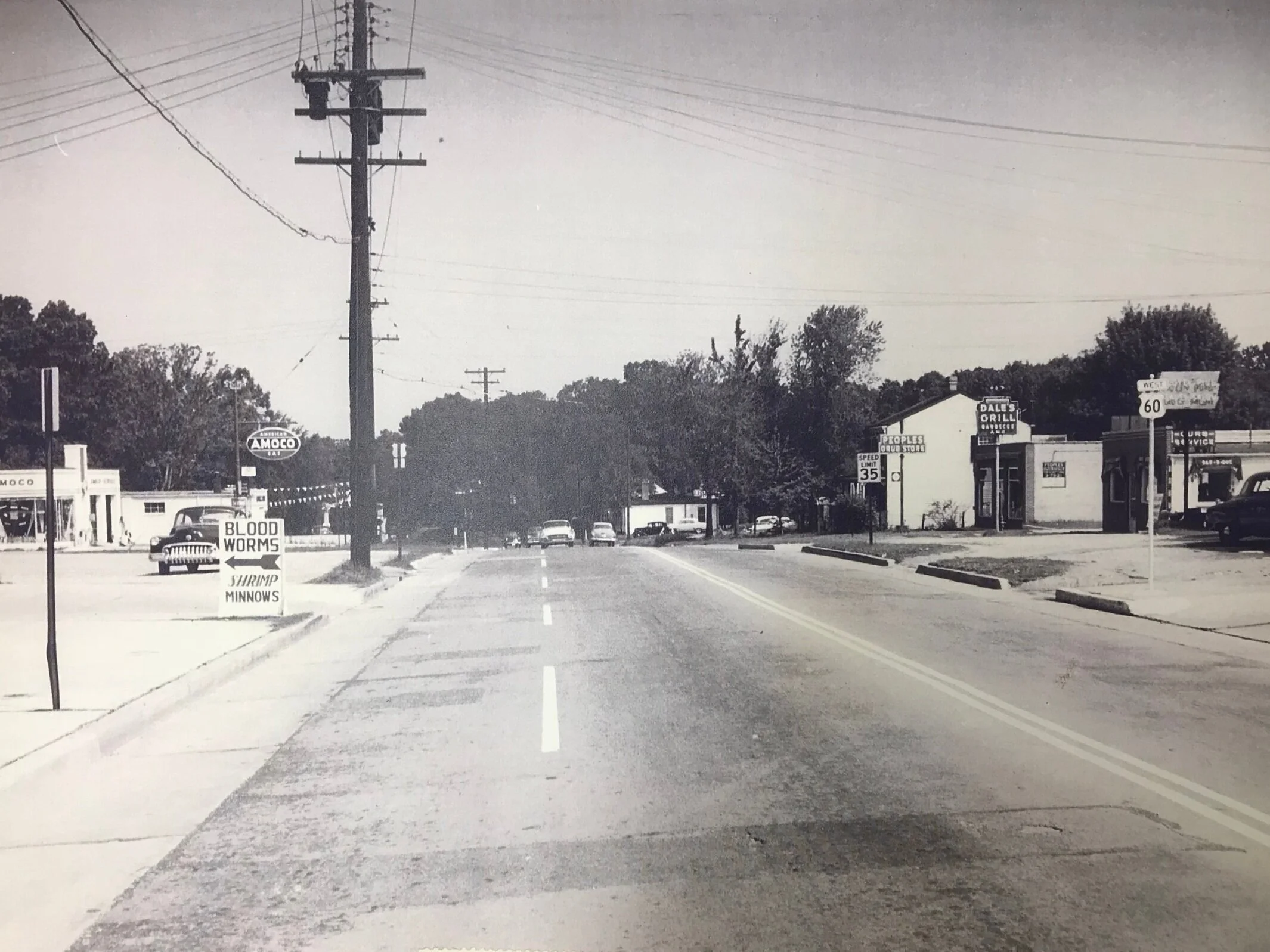 Looking west down Government Road from intersection of Government and Williamsburg Roads - circa 1950s.