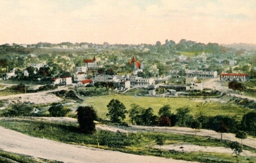 Artist’s rendition of the original Fulton neighborhood as seen from atop Chimborazo Hill.