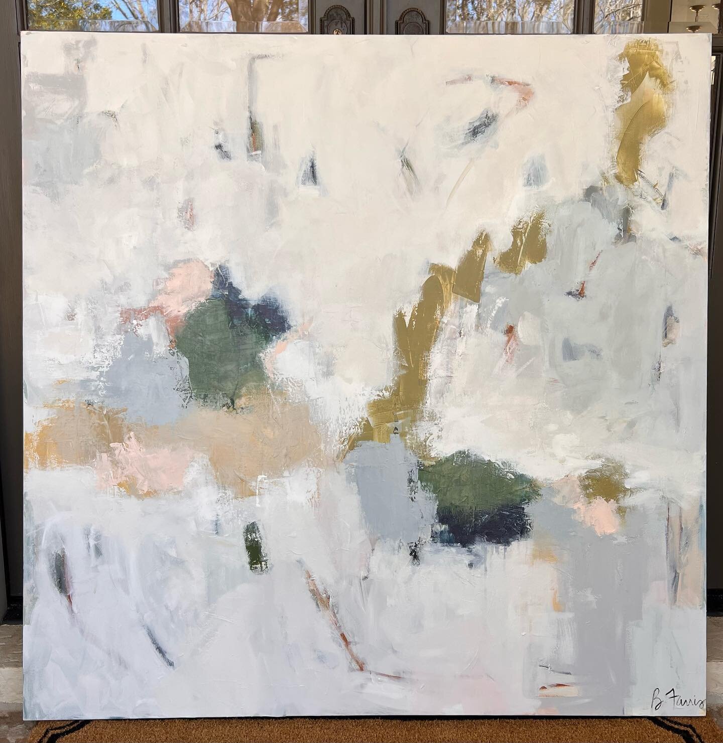 Nothing can bring a room together faster than a &ldquo;statement- making&rdquo; large scale piece of artwork! 

This 48x48 stunner is available @chestnuthall and they have ALL the beautiful furnishings, pillows, and lamps to complement!

Happy weeken