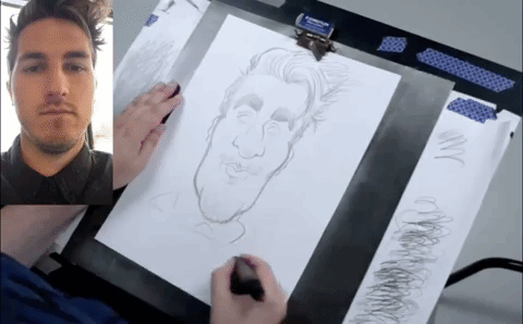 And then we brought in a caricature artist and drew them live.