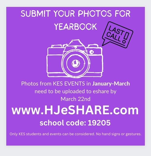 LAST CHANCE! Submit your photos to yearbook by FRIDAY, MARCH 22nd! 
PS - yearbooks are also for sale!! 
Links in bio!