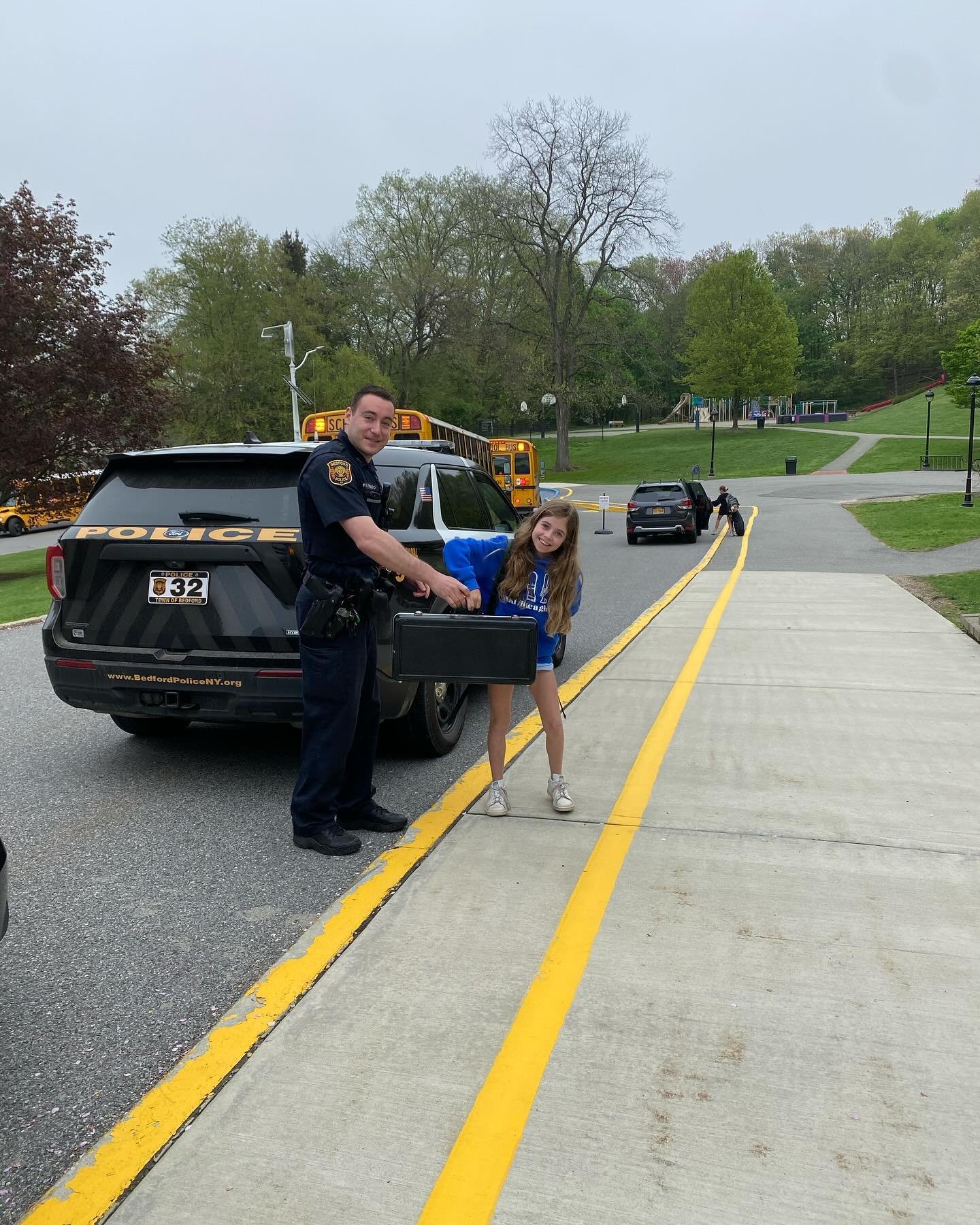 &ldquo;What&rsquo;s the buzz at KES? Relax, no chaos here. Just a couple of #KESkids whose parents supported the KES PTO at this years auction scoring a free lift to school... in a police cruiser! Talk about a VIP escort! 🚓 Thanks @townofbedfordpd f