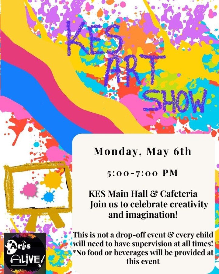 🎨 See you TONIGHT at the KES Art Show! 🕔 5 - 7 PM! ✨