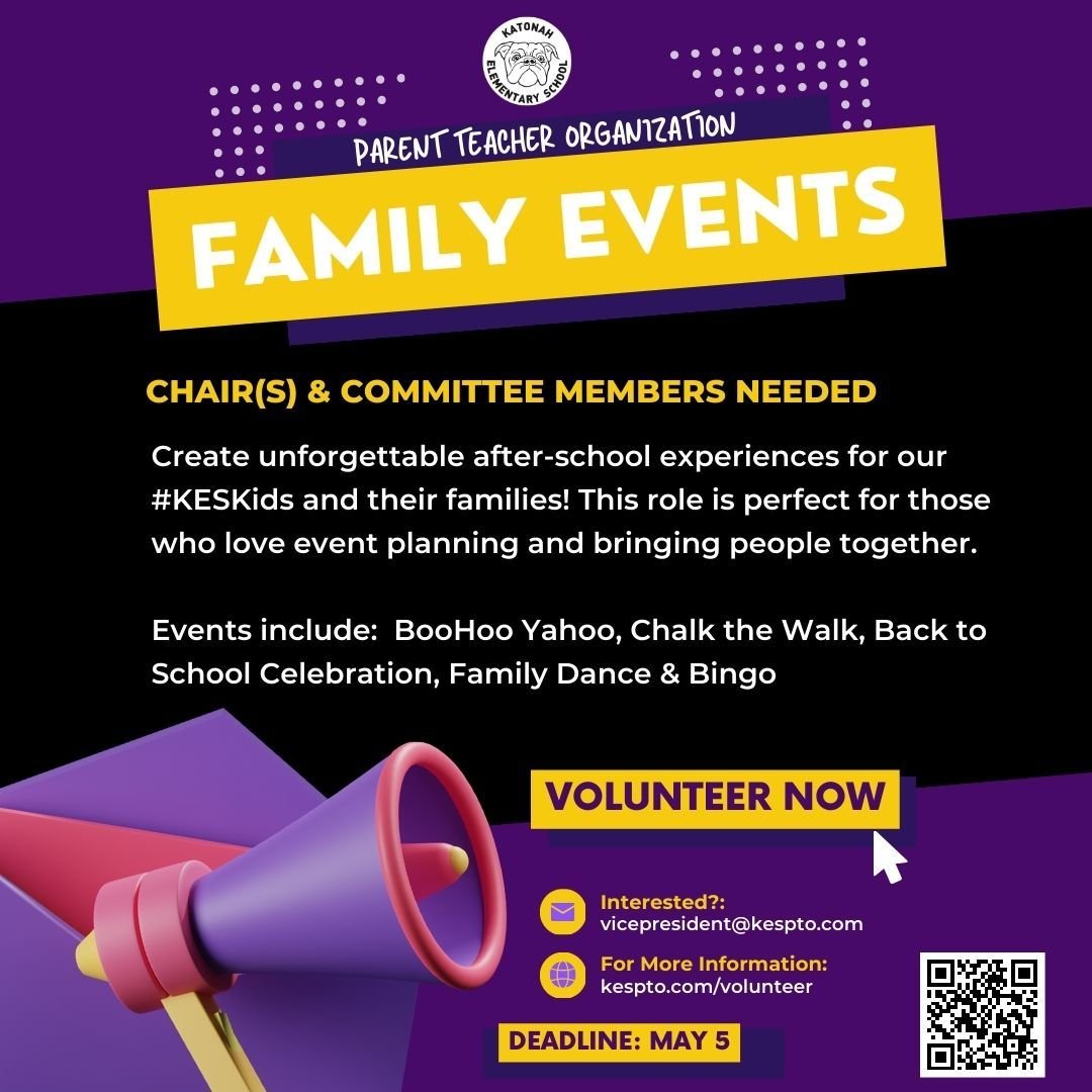 We are seeking Chair(s) and members for our Family Events Committee! Create unforgettable after-school experiences for our #KESKids and their families! This role is perfect for those who love event planning and bringing people together. 

Events incl