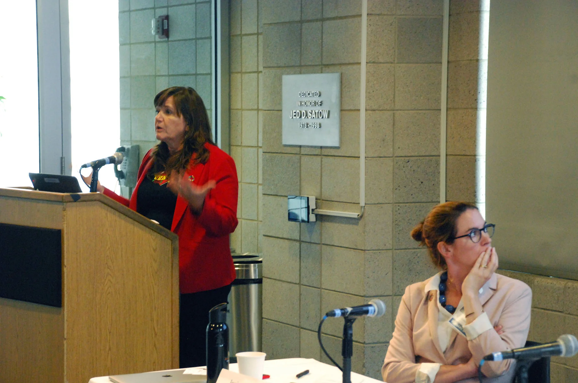 Jeanne Holm of the City of Los Angeles details the city’s work to align existing sustainability plans with the SDG indicators. Source: Micha Dugan for SDSN