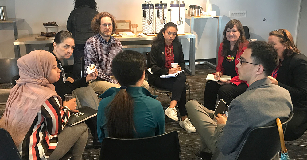 Jeanne Holm and participants collaborate at Data Day 2018, Sept. 28, 2018