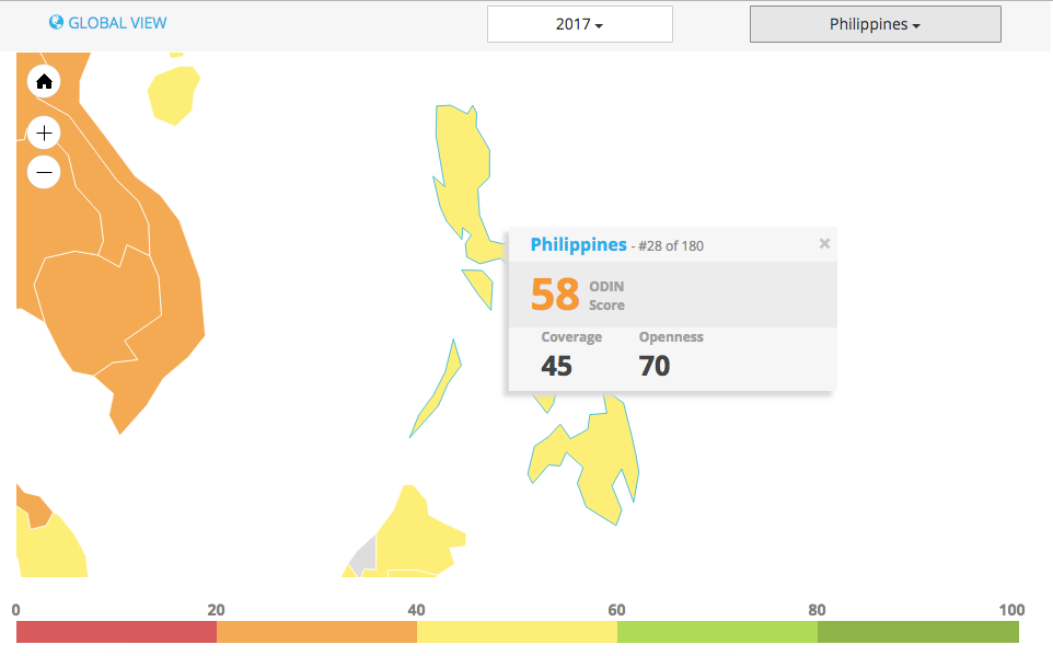 The Philippines ranking on the Open Data Inventory (ODIN). Accessed Nov 06, 2018. Source: Open Data Watch.