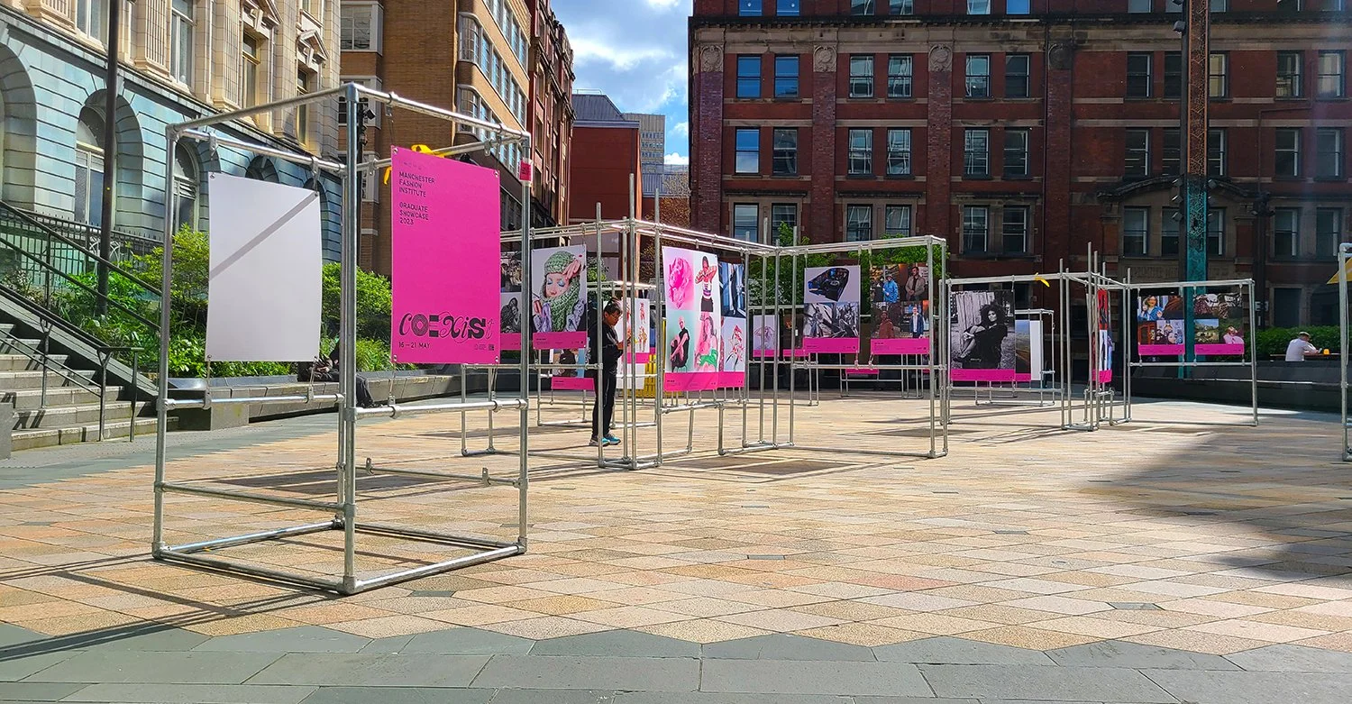Coexist - Exterior exhibition branding in Sadler's Yard