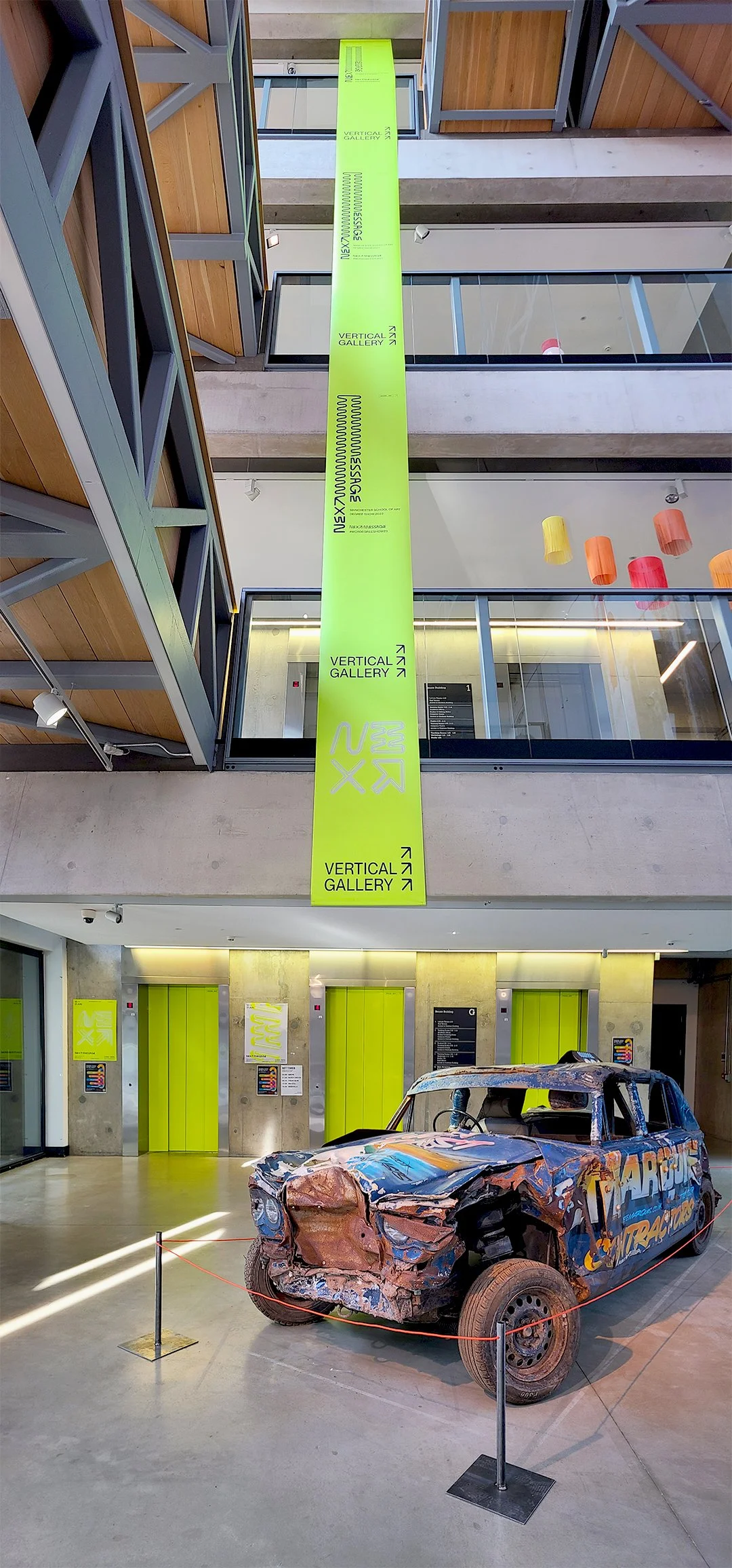 Next Message - Interior banner and lifts