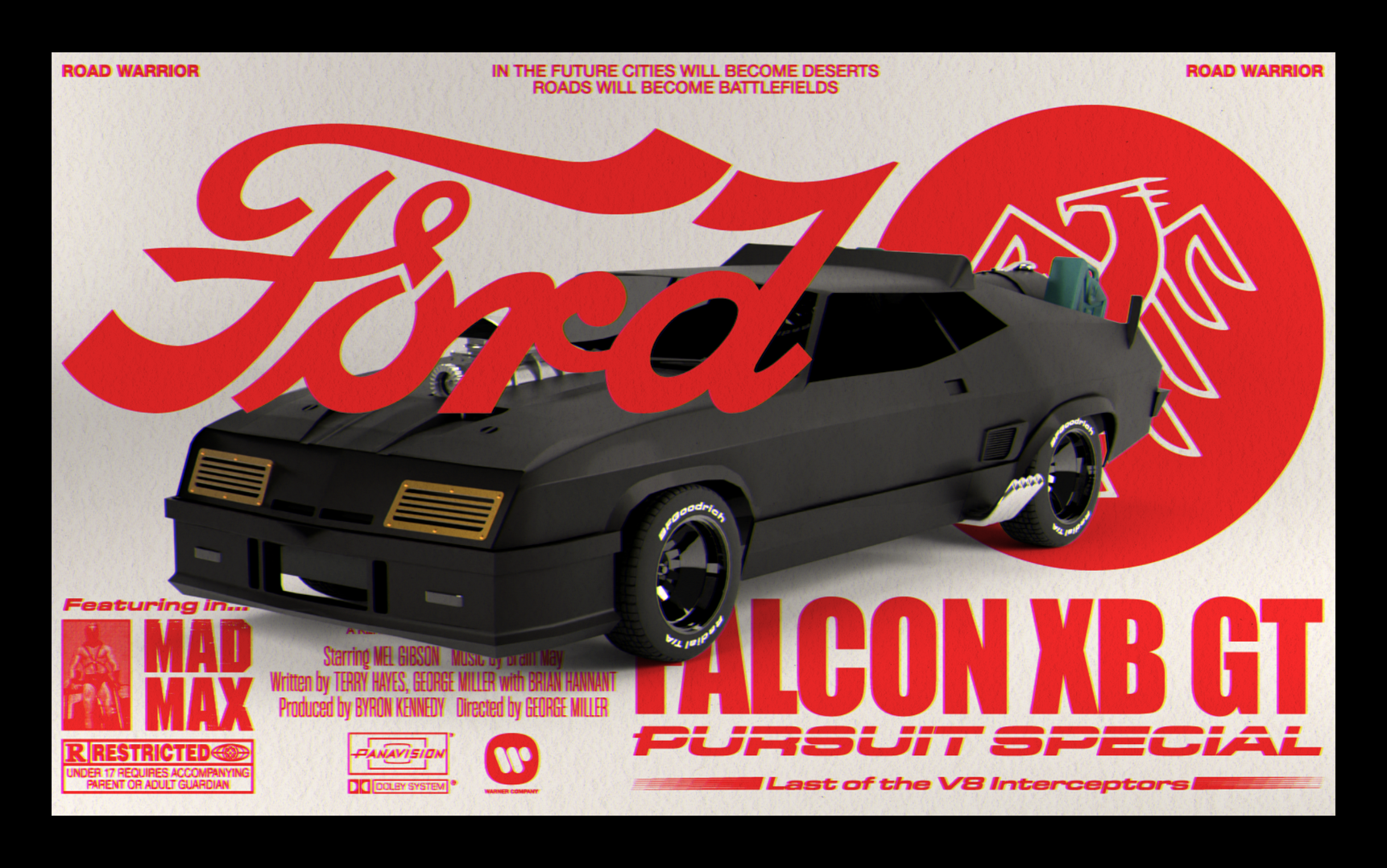 Kinetic poster — Mad Max / Ford Falcon XB GT
