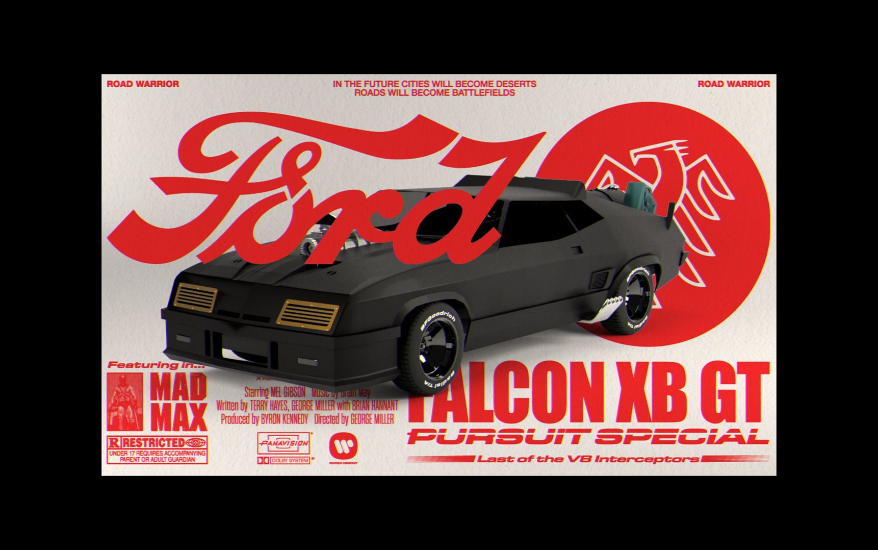 Kinetic poster — Mad Max / Ford Falcon XB GT