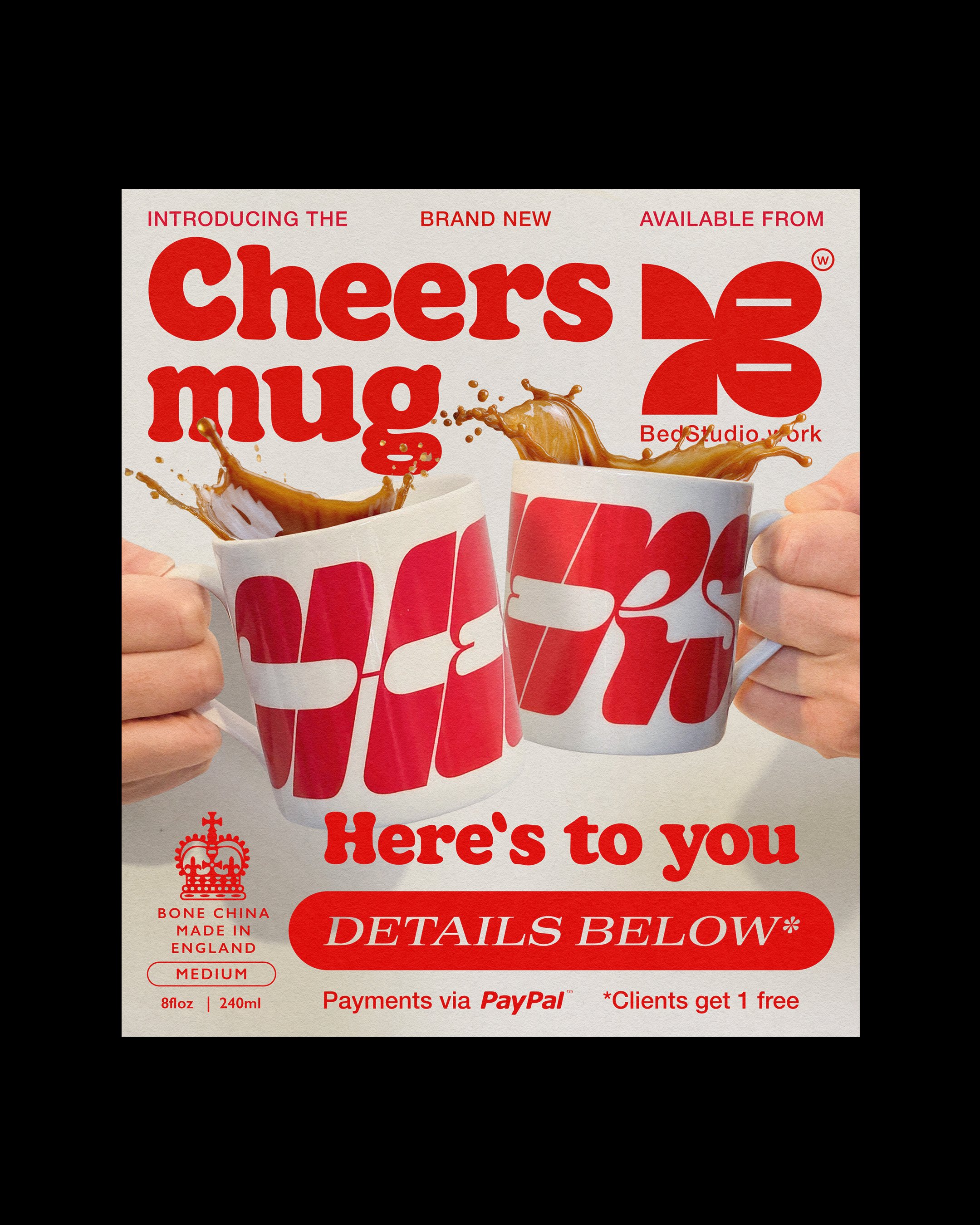 Cheers mug available now — £18.50 inc. P&P in the UK. Email me at hellojakeb@gmail.com if you would like one