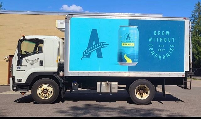 Fridays  call for a cold beer- sometimes even a non alcoholic IPA. New look on the road for @athleticbrewing #truckgraphics #vehiclewraps #vehiclegraphics #3M #signs