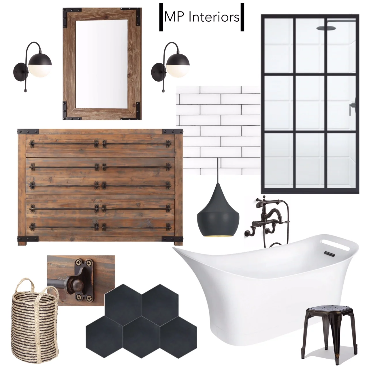  Rustic bath with a modern touch. 