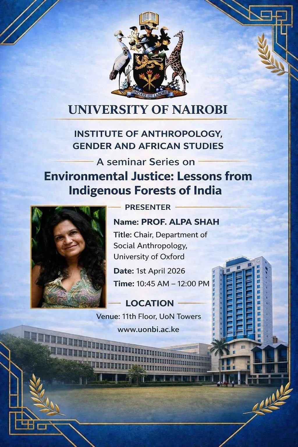 Alpa Shah speaks at the University of Nairobi on Environmental Justice: Lessons from Indigenous India