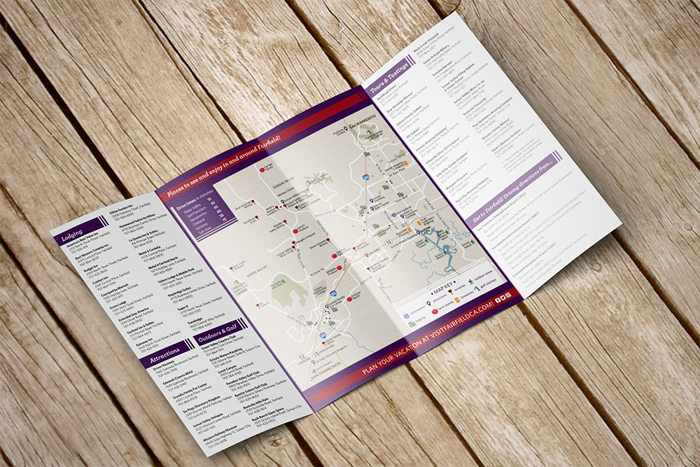  Visit Fairfield, California gatefold brochure [inside]. 2018 