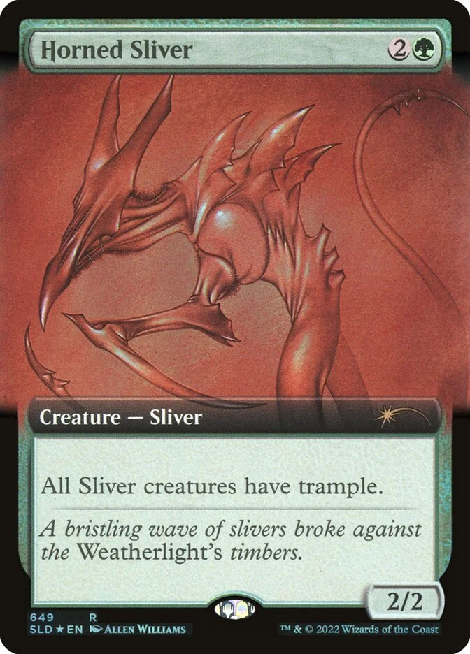 Horned Sliver Artist Proof Card from Magic the Gathering Sets:<br/>Secret  Lair Drop (Foil Only)  Allen Williams Studio