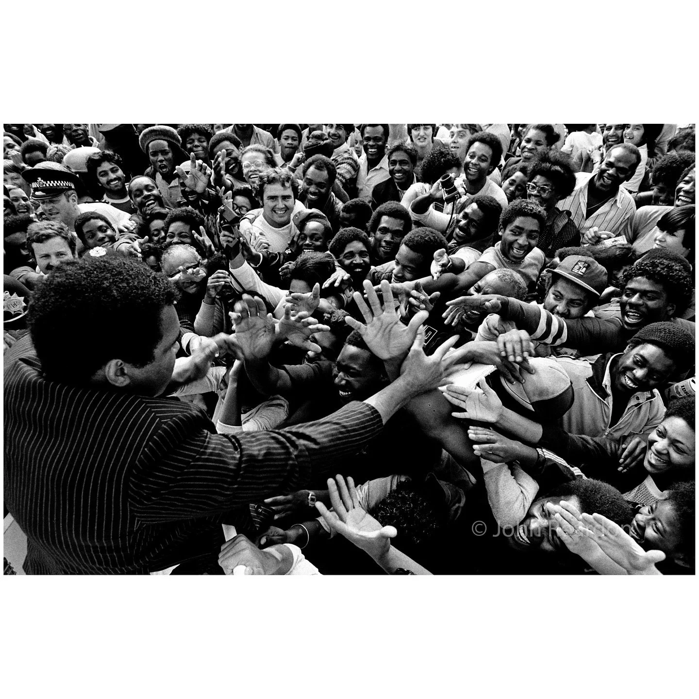 Muhammad Ali in Handsworth, Birmingham.
&copy; John Reardon, 1999.
Follow @johnreardonarchive for more unpublished &amp; archive materials
@johnreardonarchive #monochrome #johnreardonarchive #johnreardon #analogue #film #35mm #fujifilm #NikonFM2 #sho