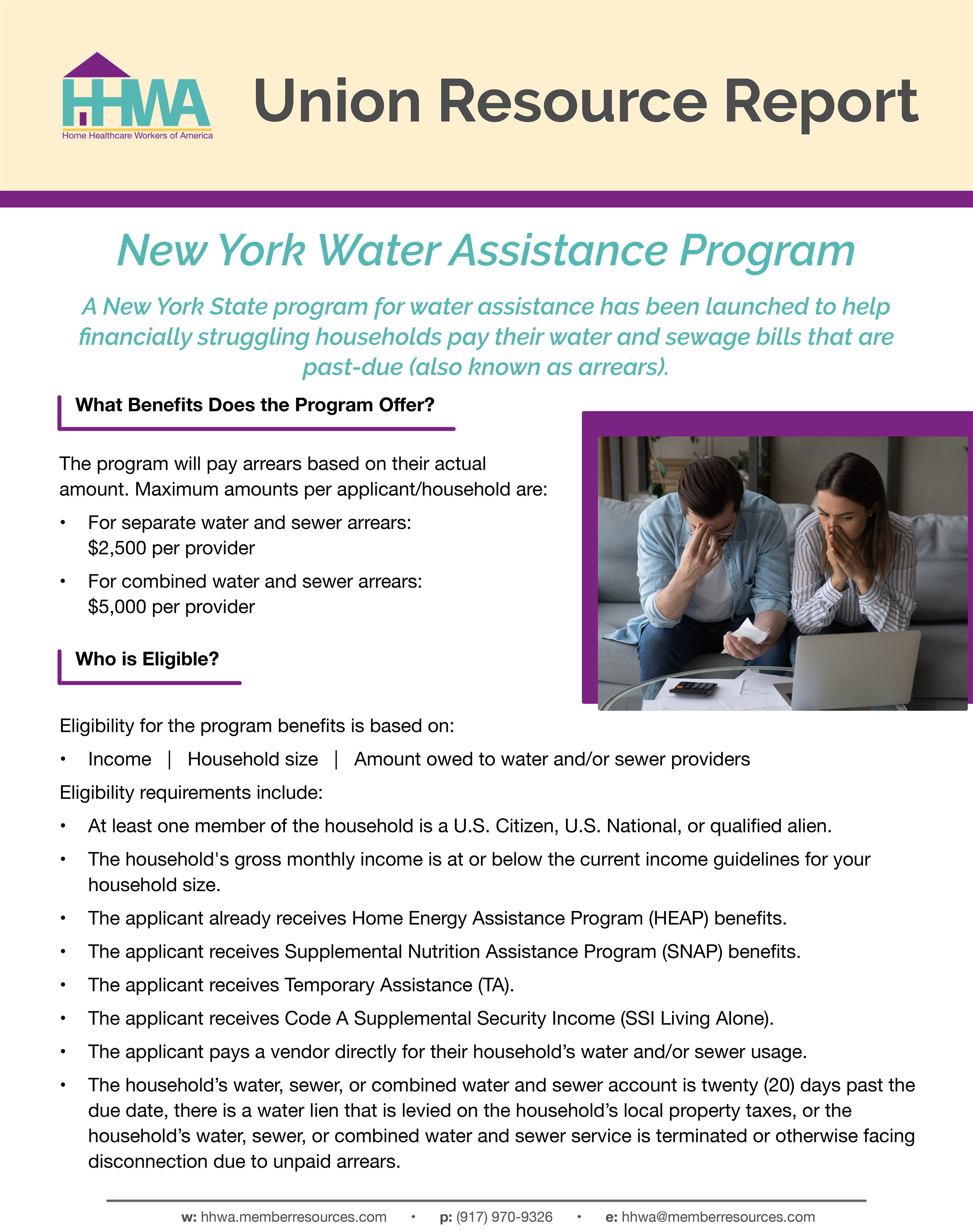 New York Water Assistance Program helps struggling households pay water