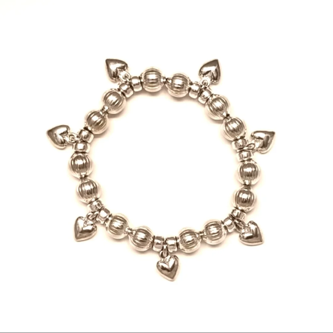 Heart Charm Bracelet in Silver