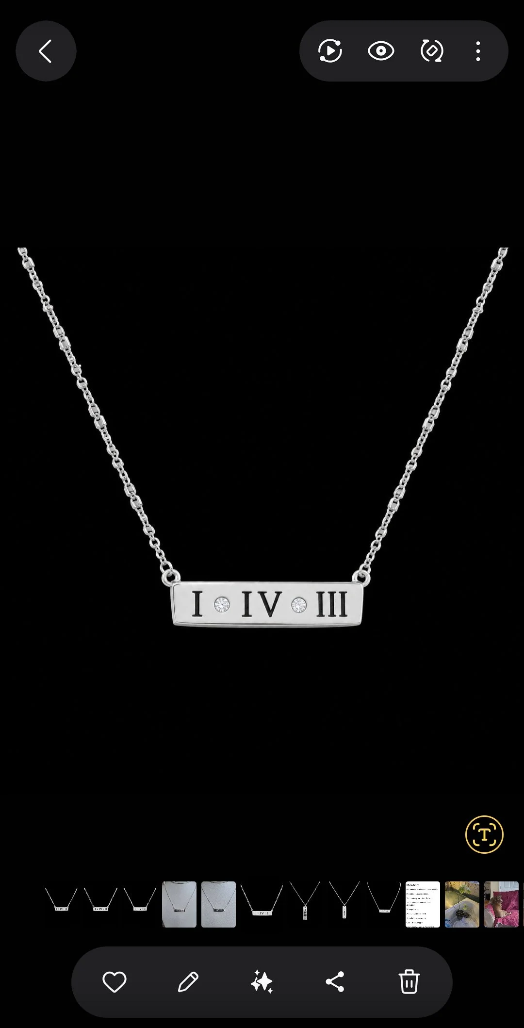 143 "I Love You" Horizontal Bar (Roman Numerals) w/ Stones Silver