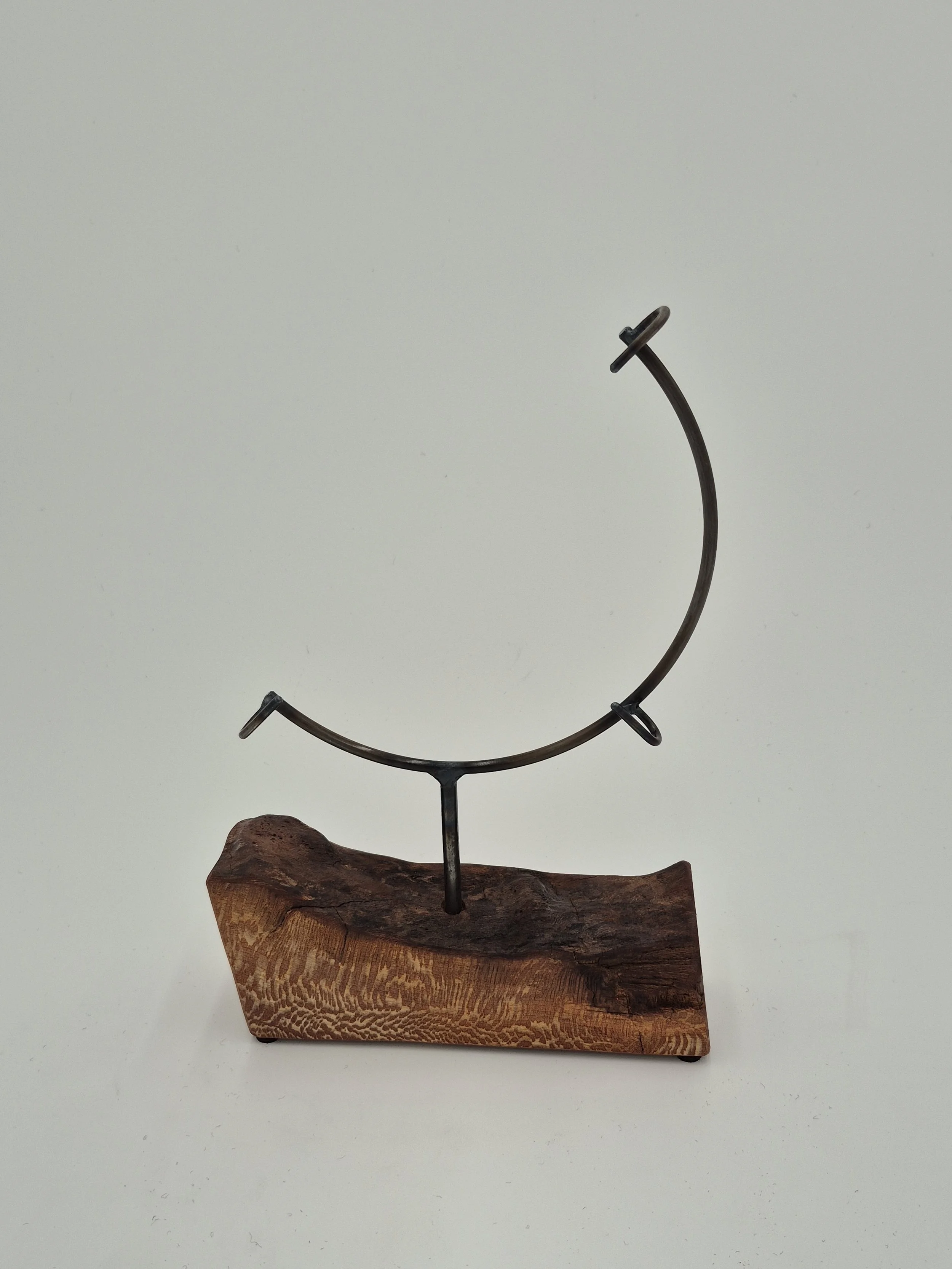 8" glass stand on sycamore