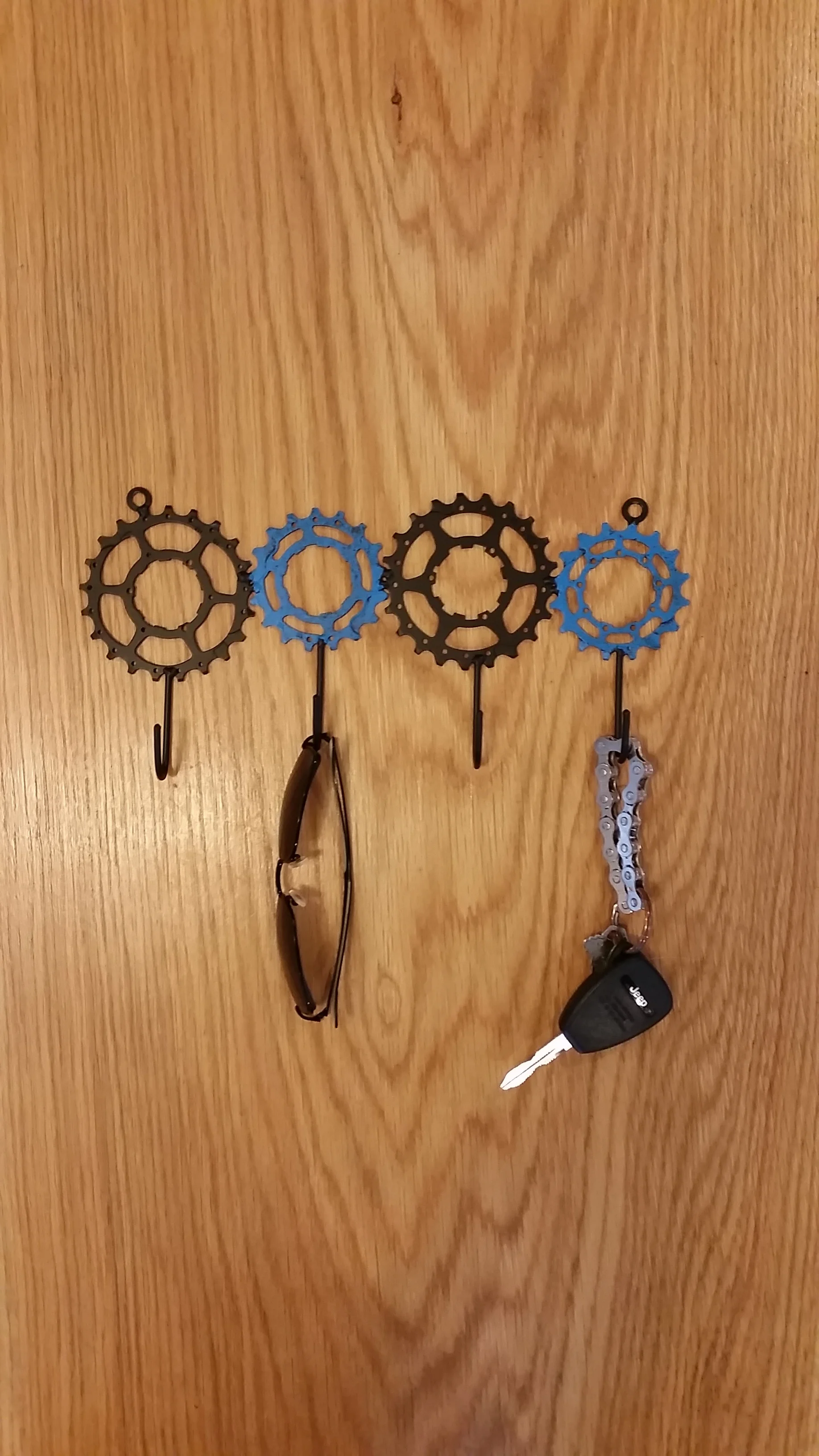recycled bike gear quad hooks