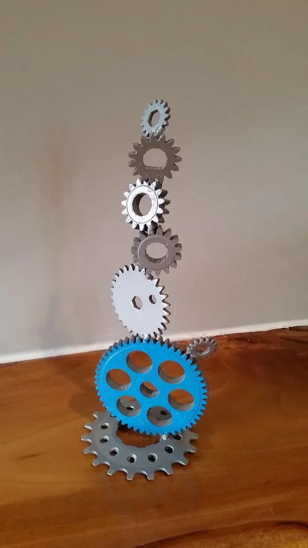 gears recycled from a paper shredder