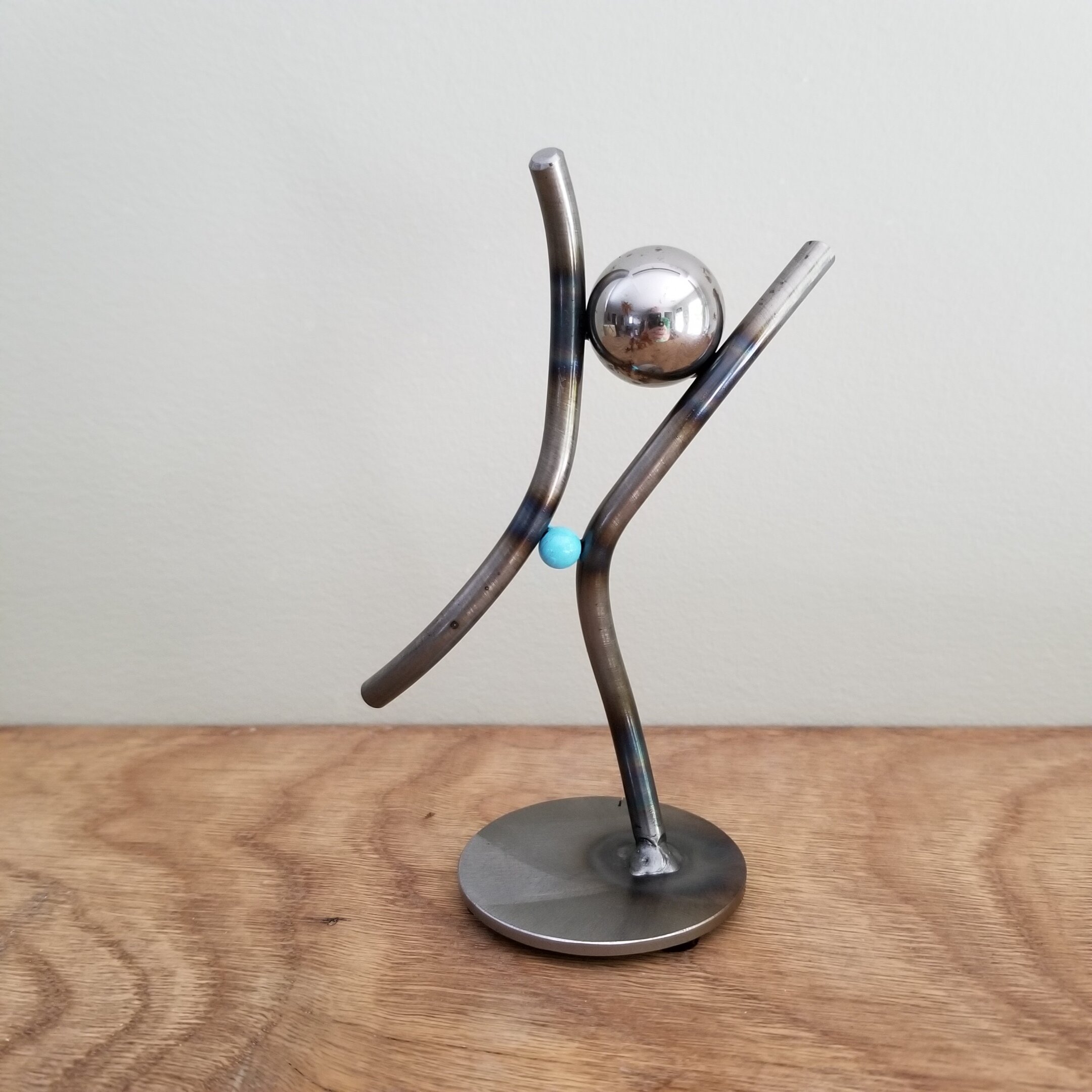 "i'm having a baby boy" small metal sculpture