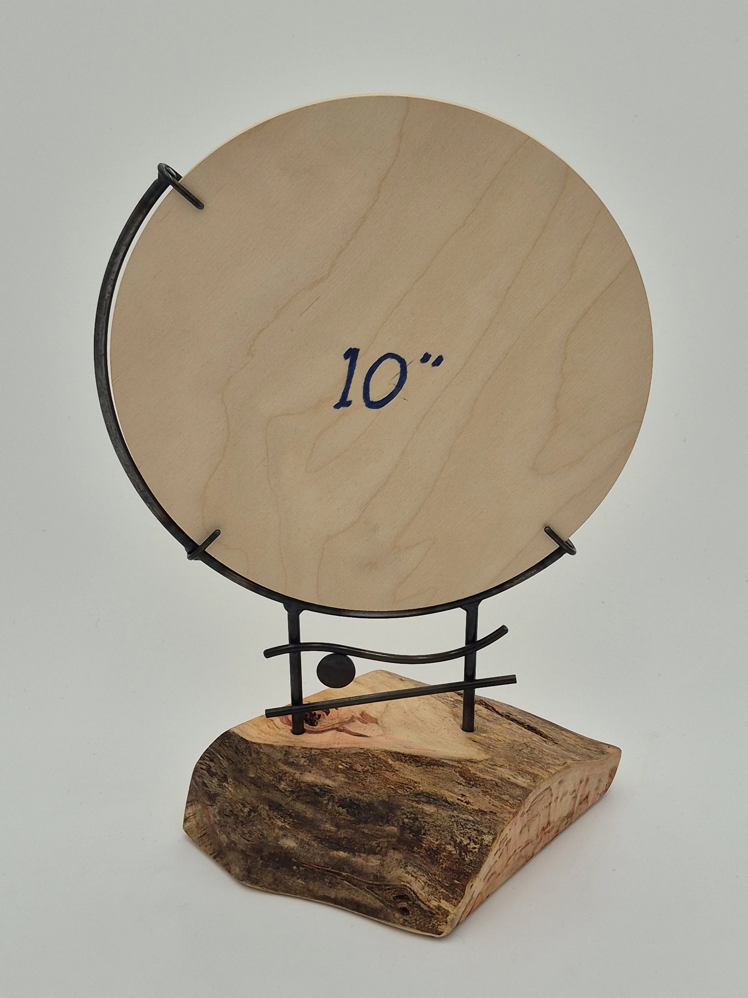 10" glass stand on box elder