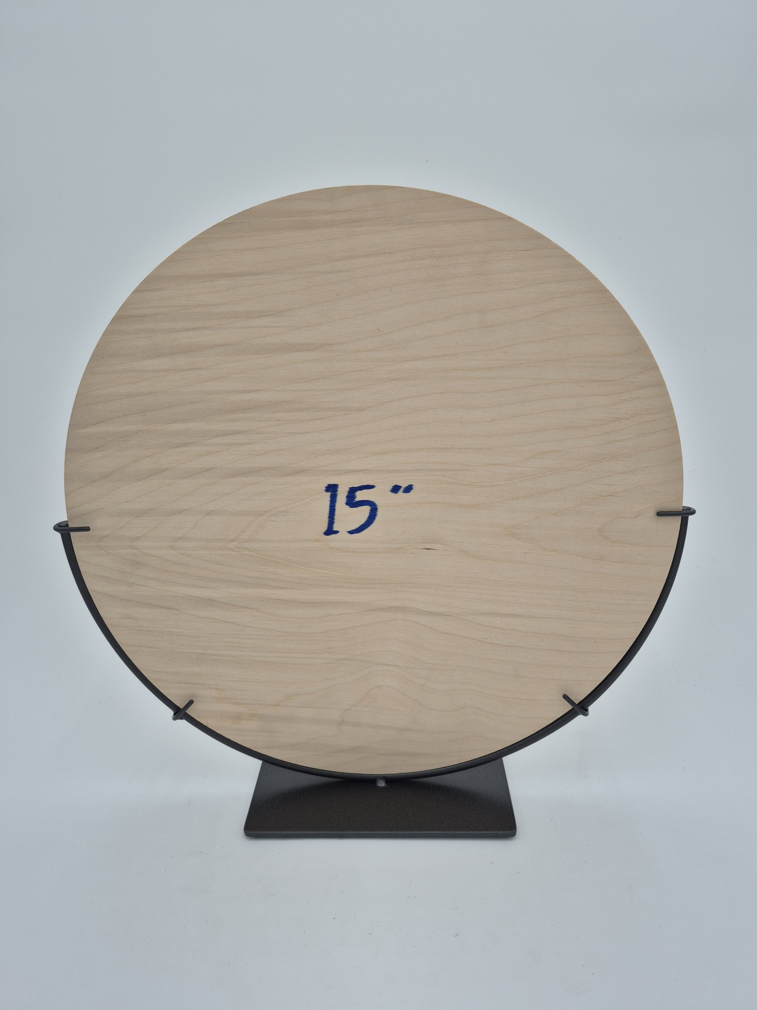 half-moon round glass stand  15" diameter