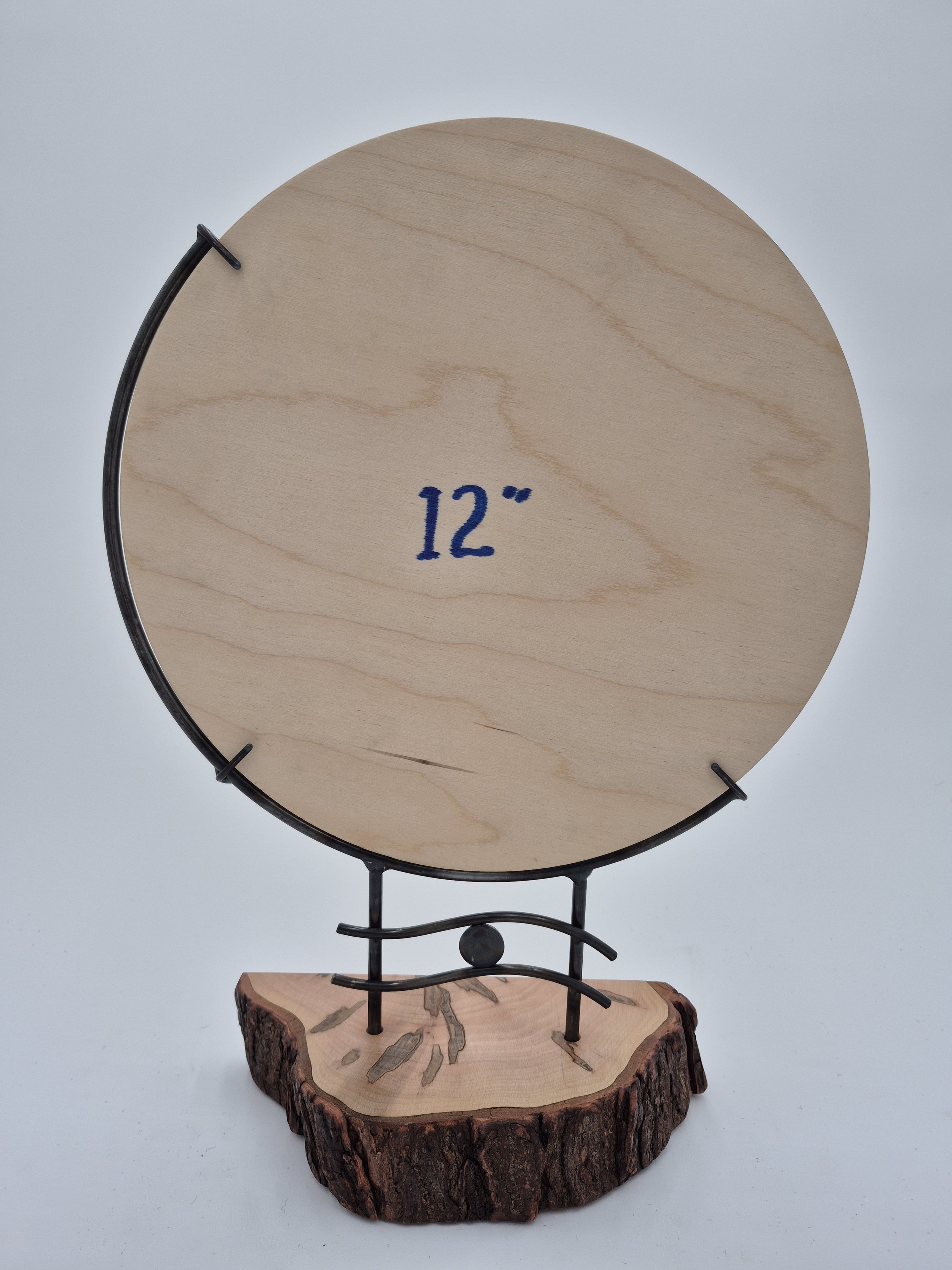 12" glass stand on ambrosia maple
