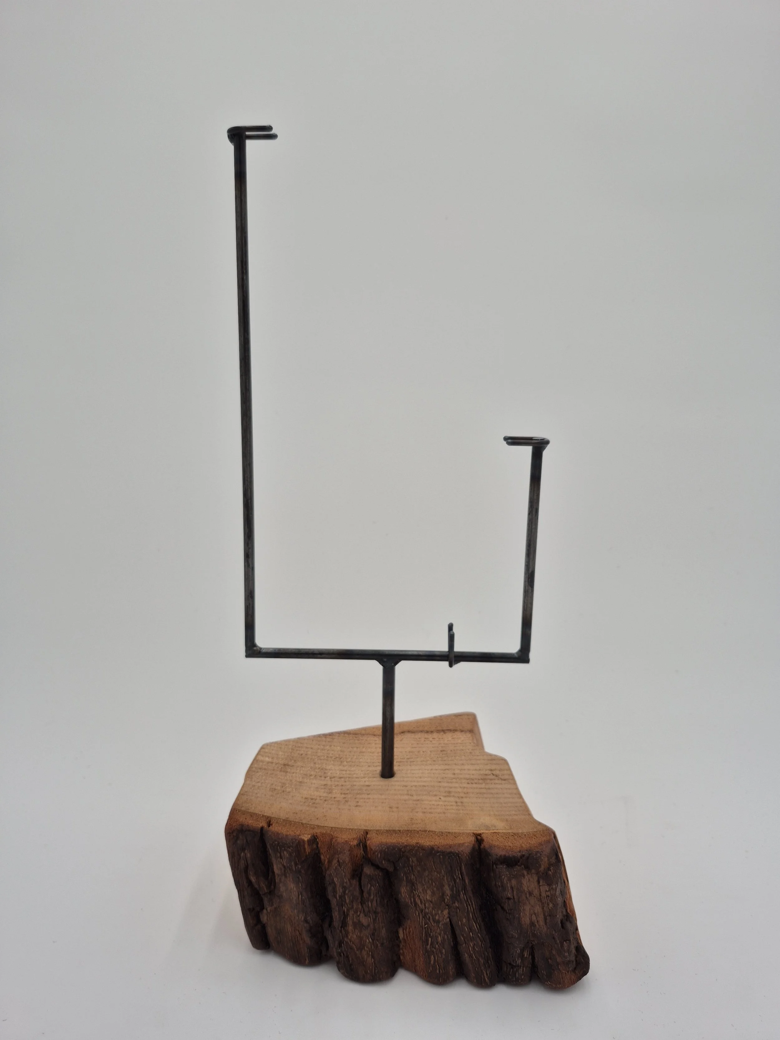 6" x 12" offset glass stand on ash