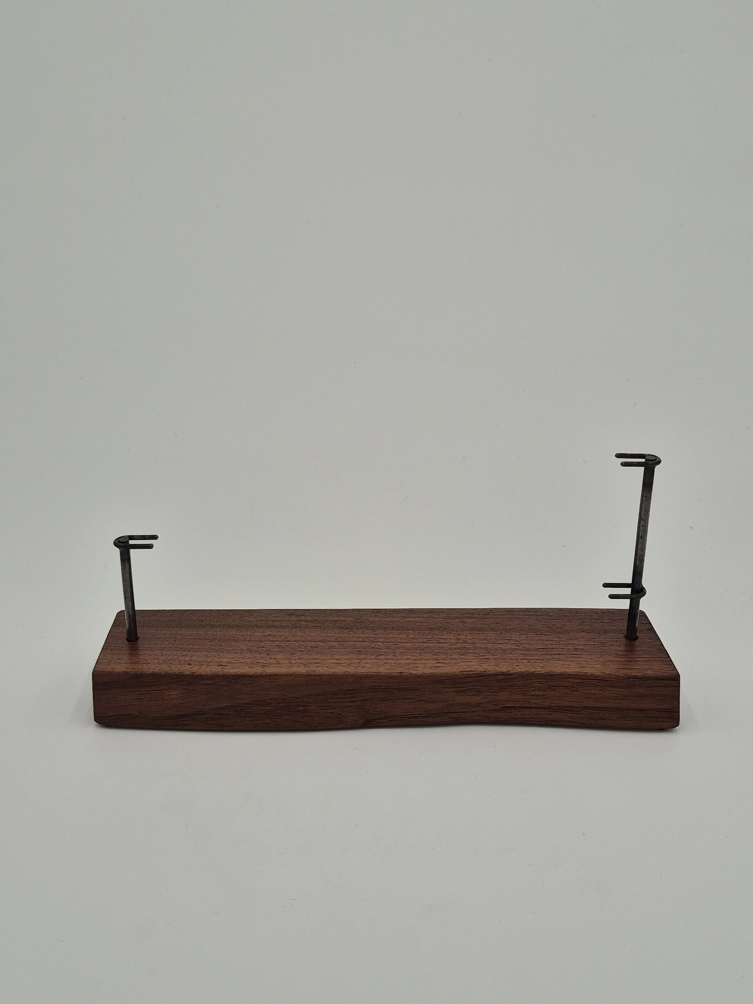 12" wide glass stand on black walnut