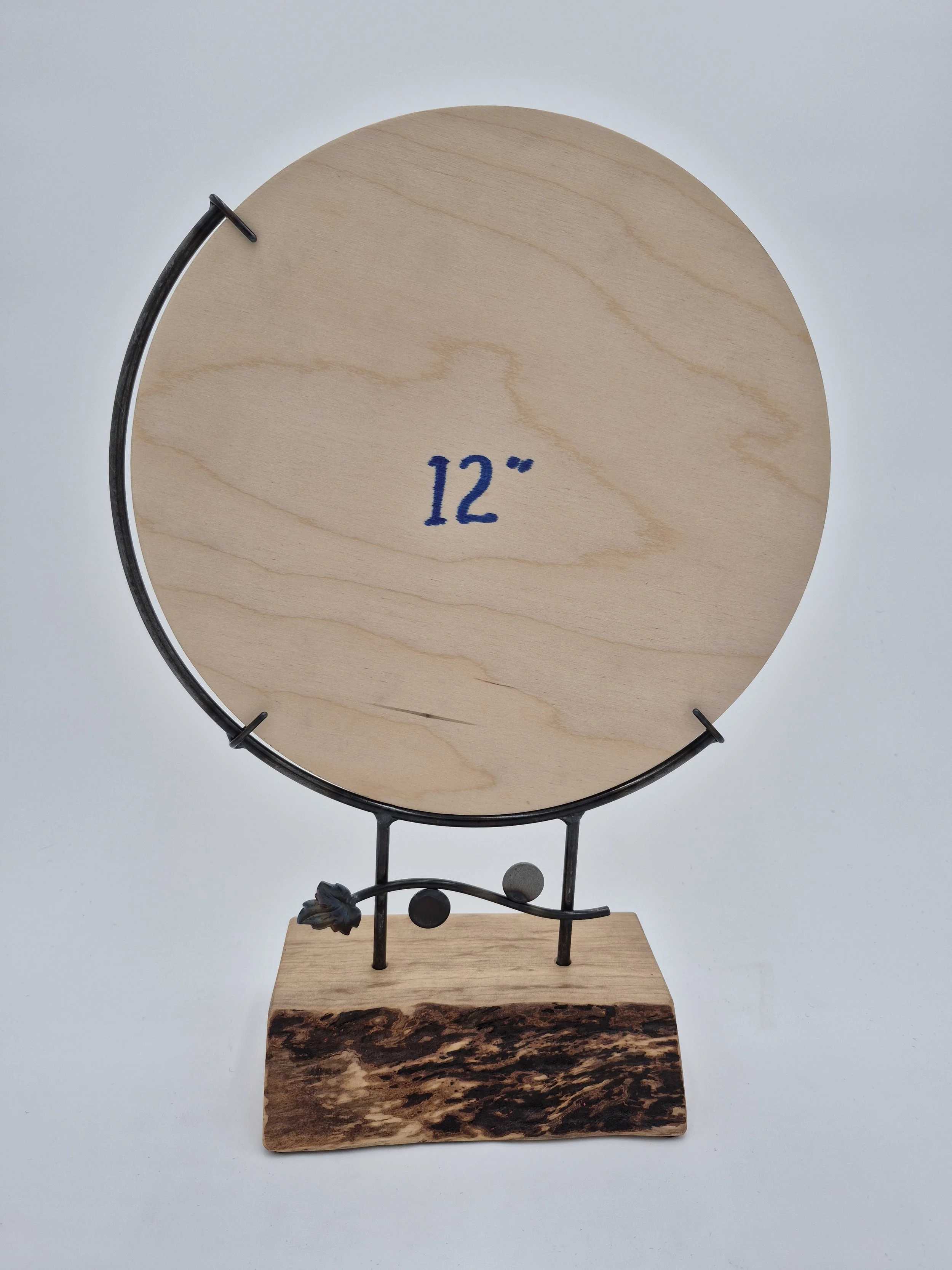 12" offset glass stand on maple