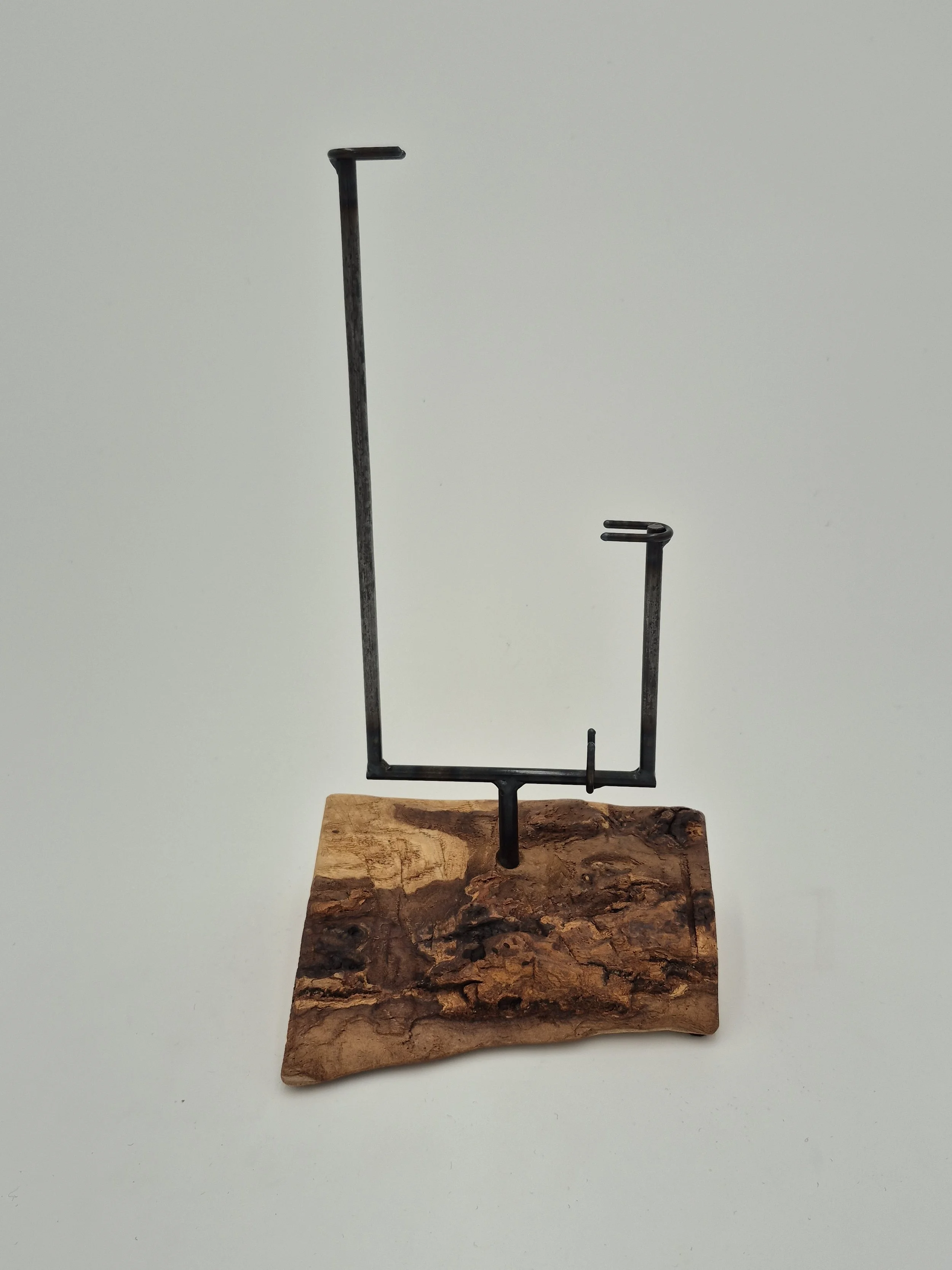 4" x 12" glass stand on ash