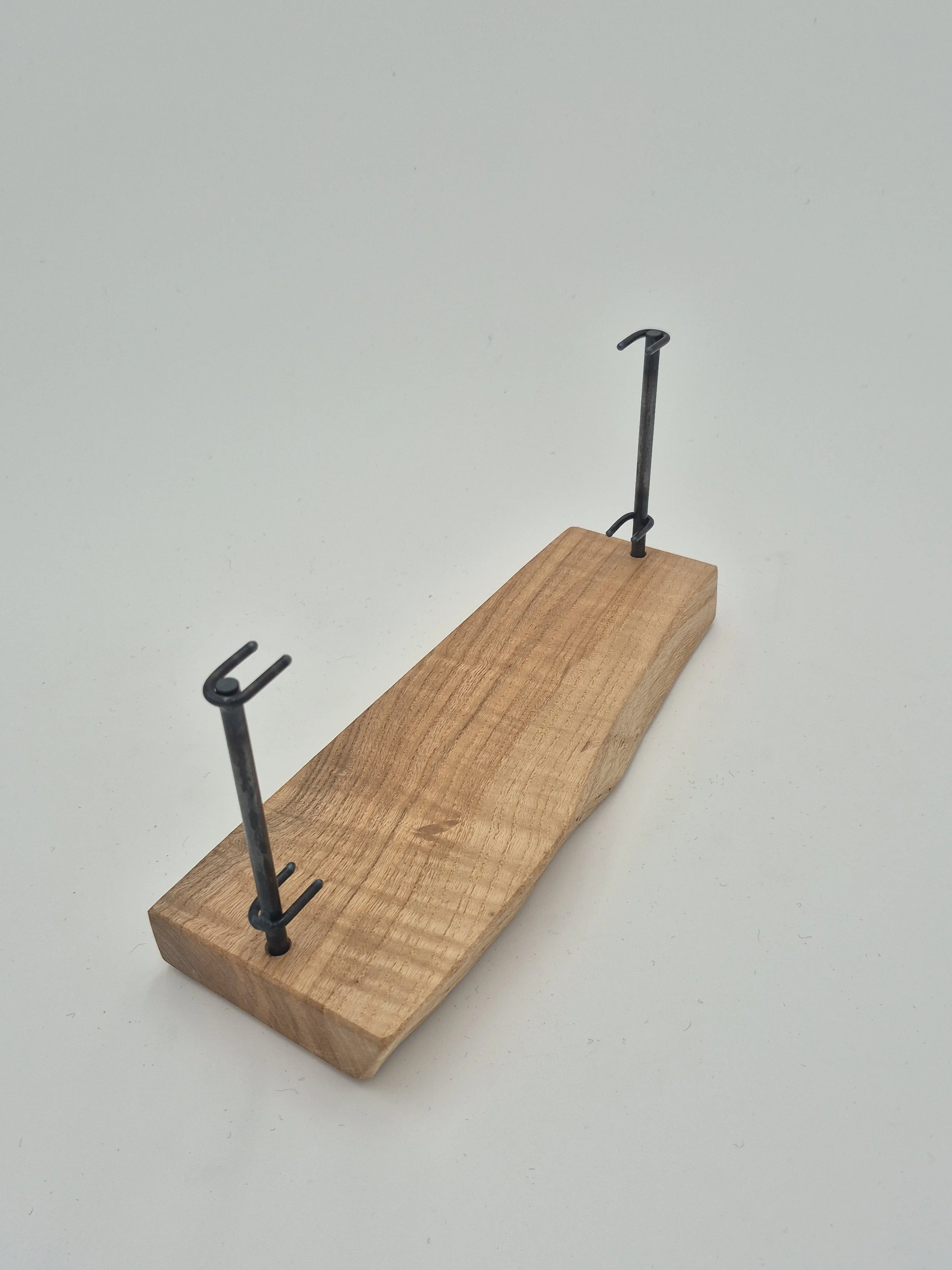 10" wide glass stand on maple