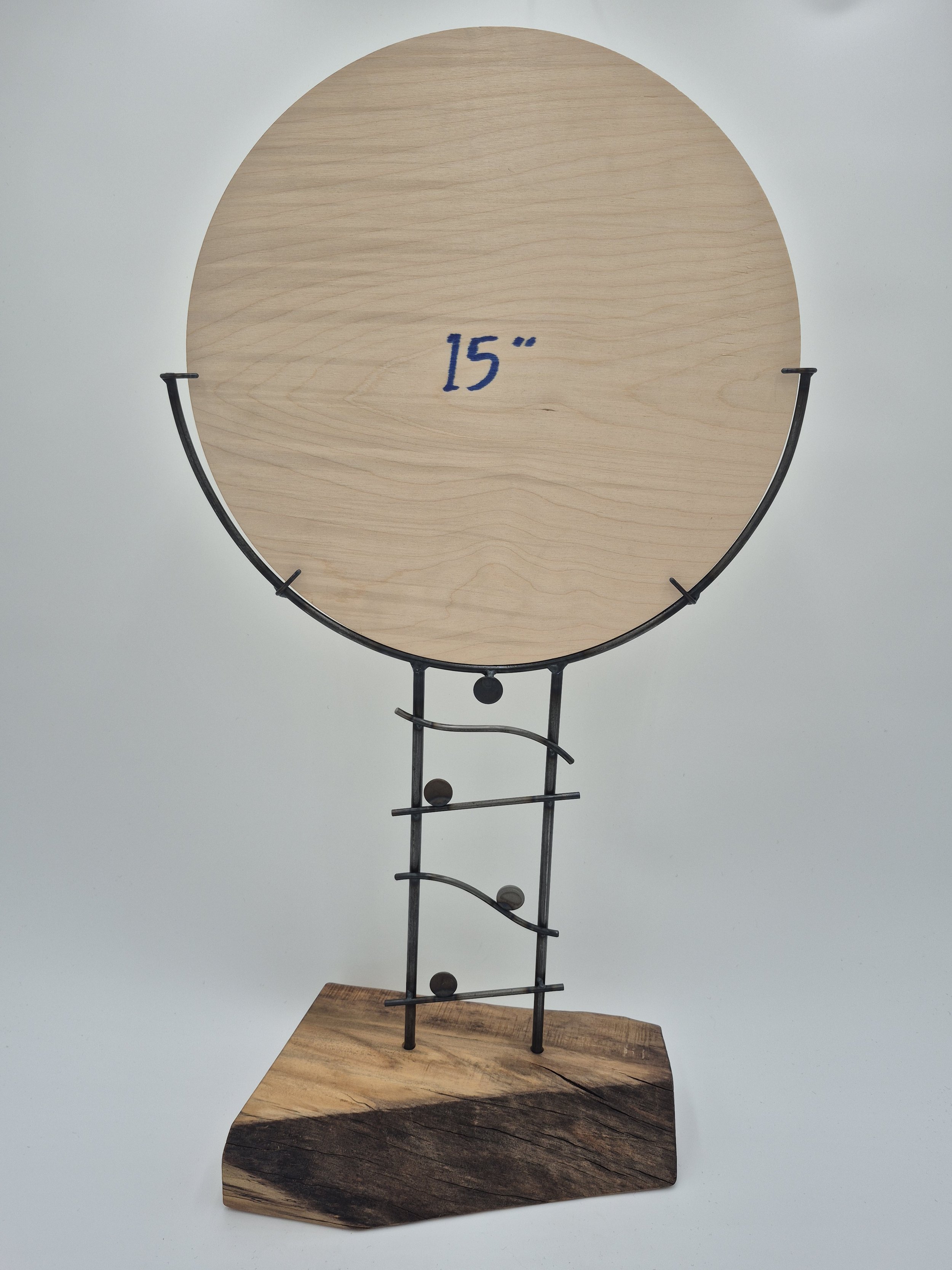 15" level glass stand on spalted maple