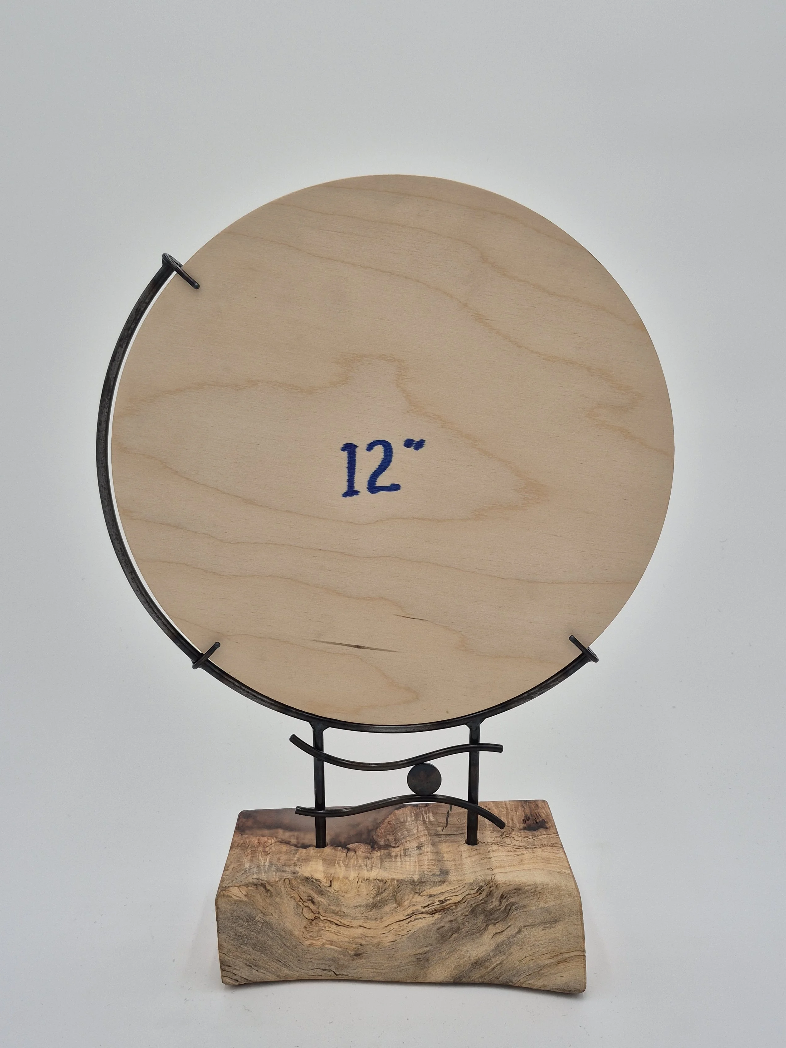 12" glass stand on maple