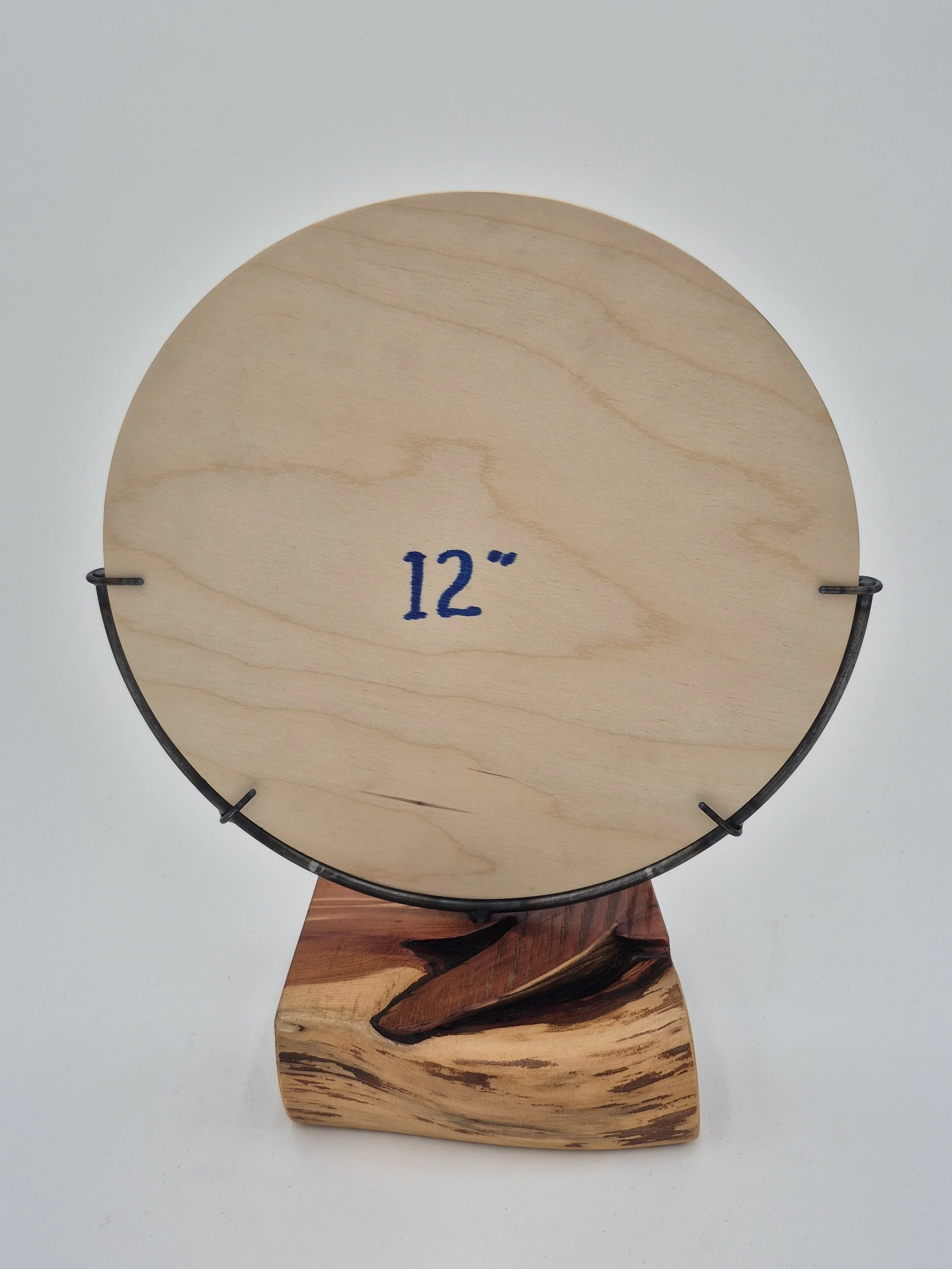 12" half moon stand on red cedar