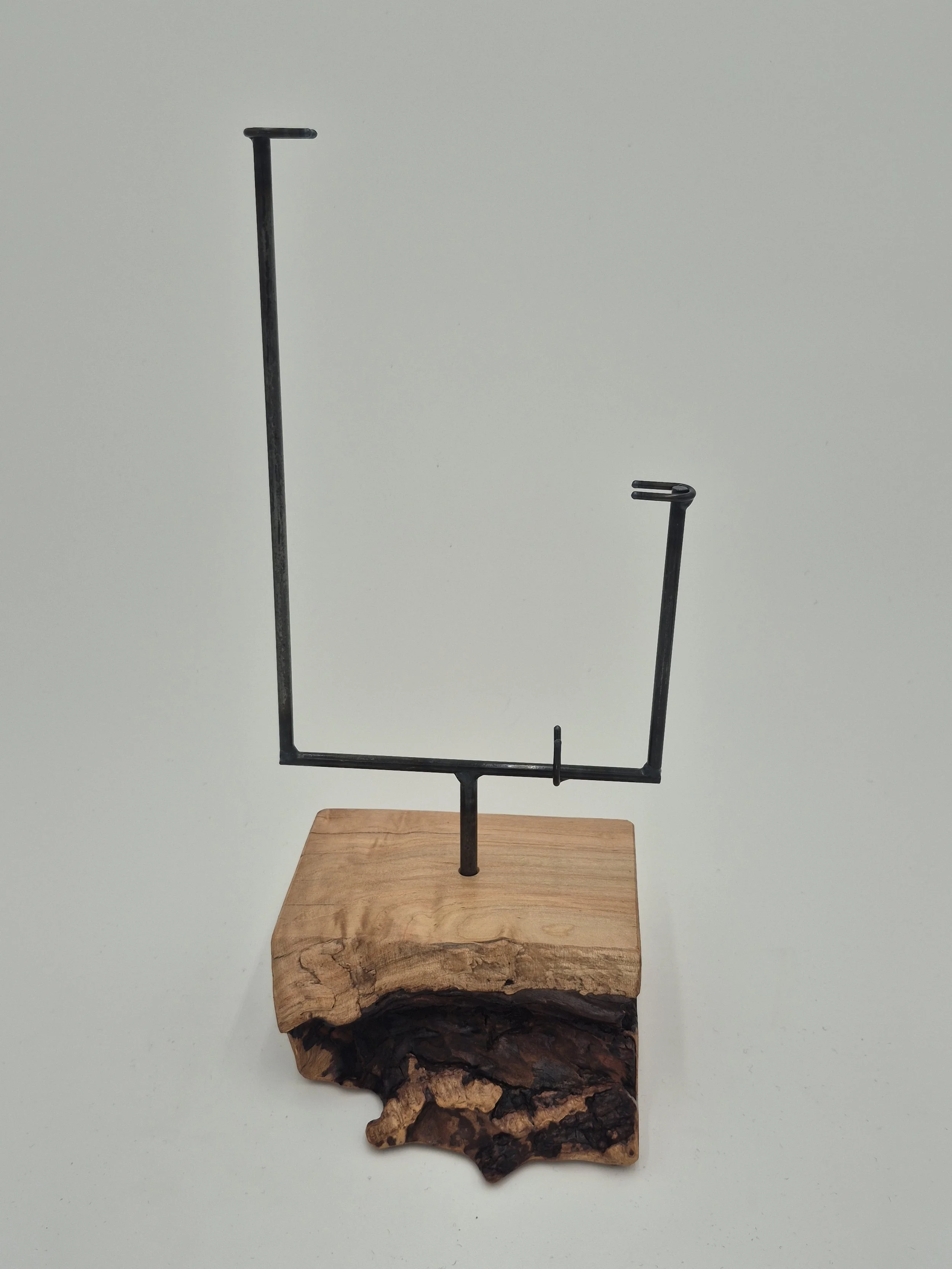 6" x 12" offset glass stand on maple