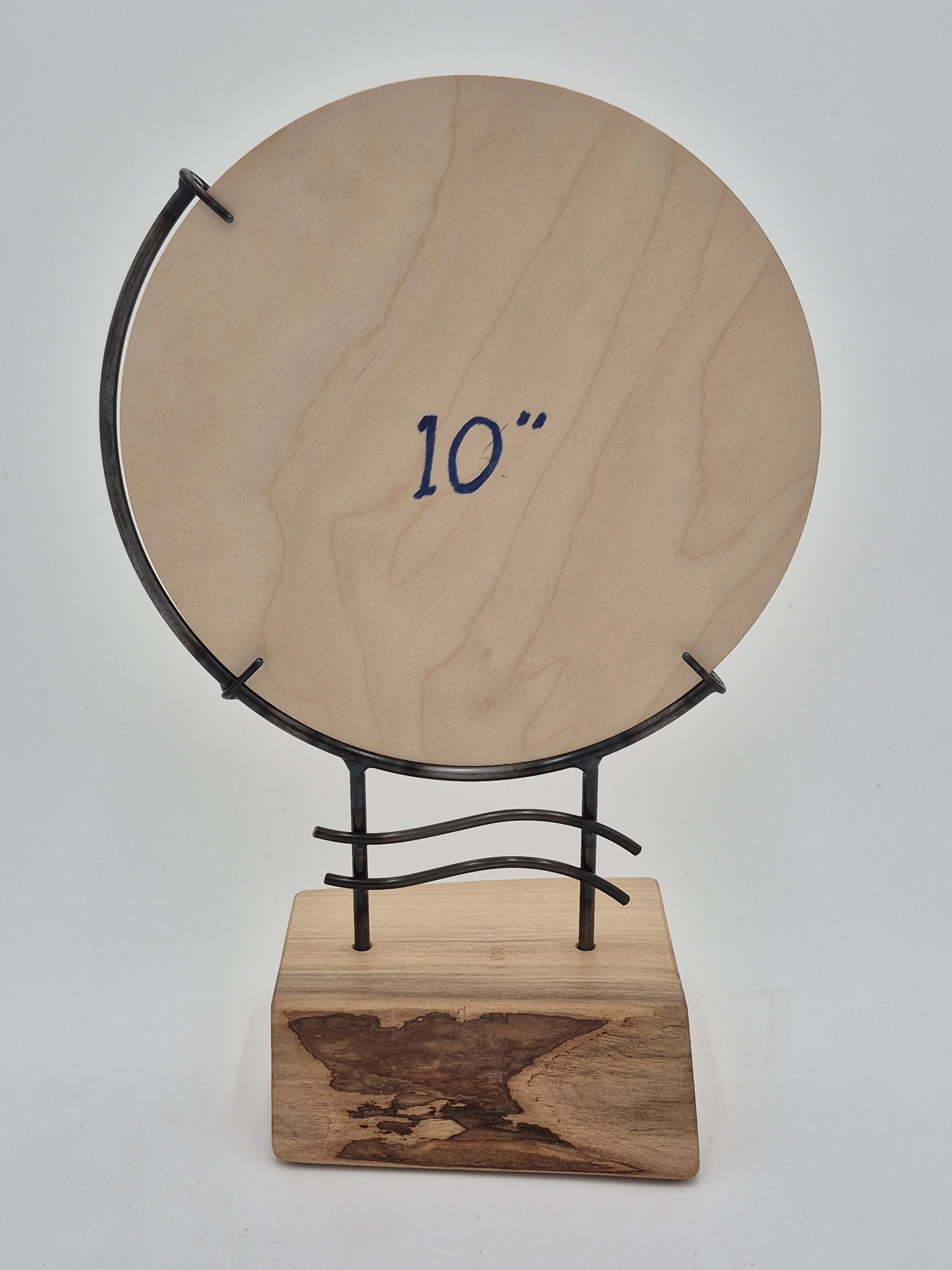 10" round glass stand on cottonwood