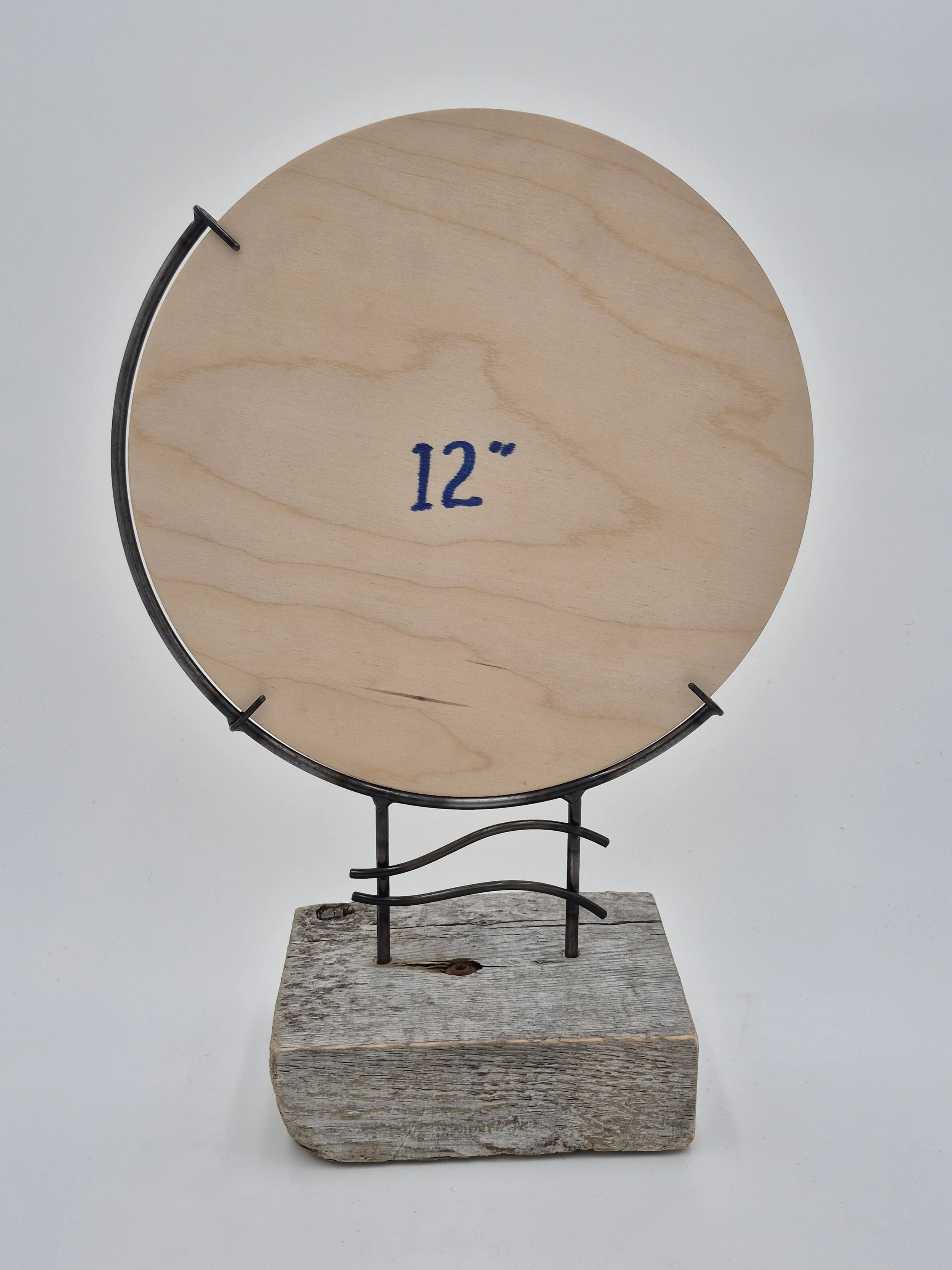 12" glass stand on driftwood