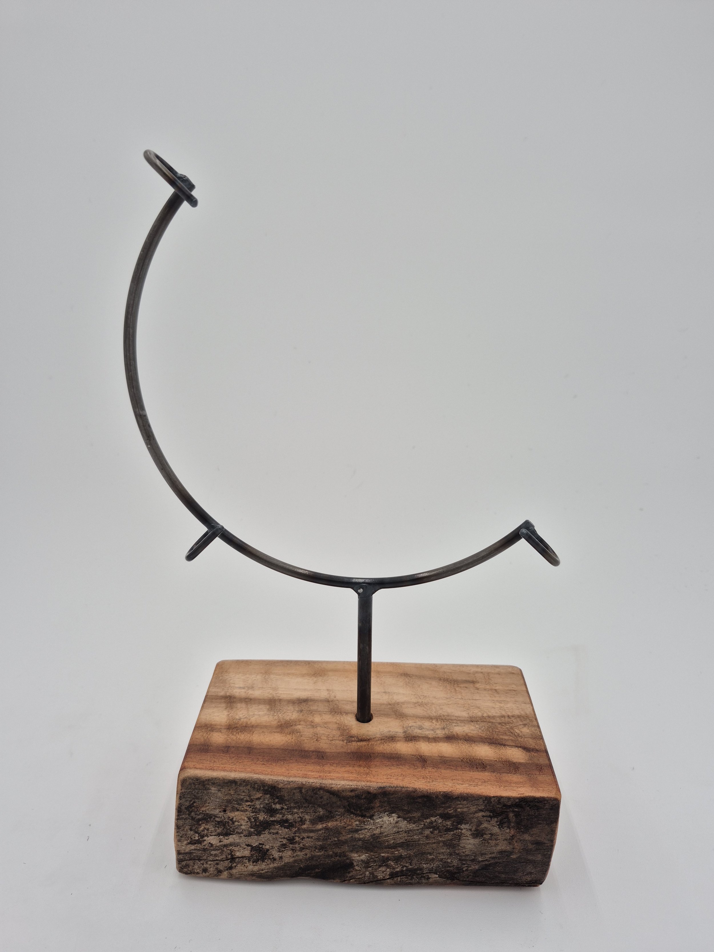 8" glass stand on live edge cottonwood