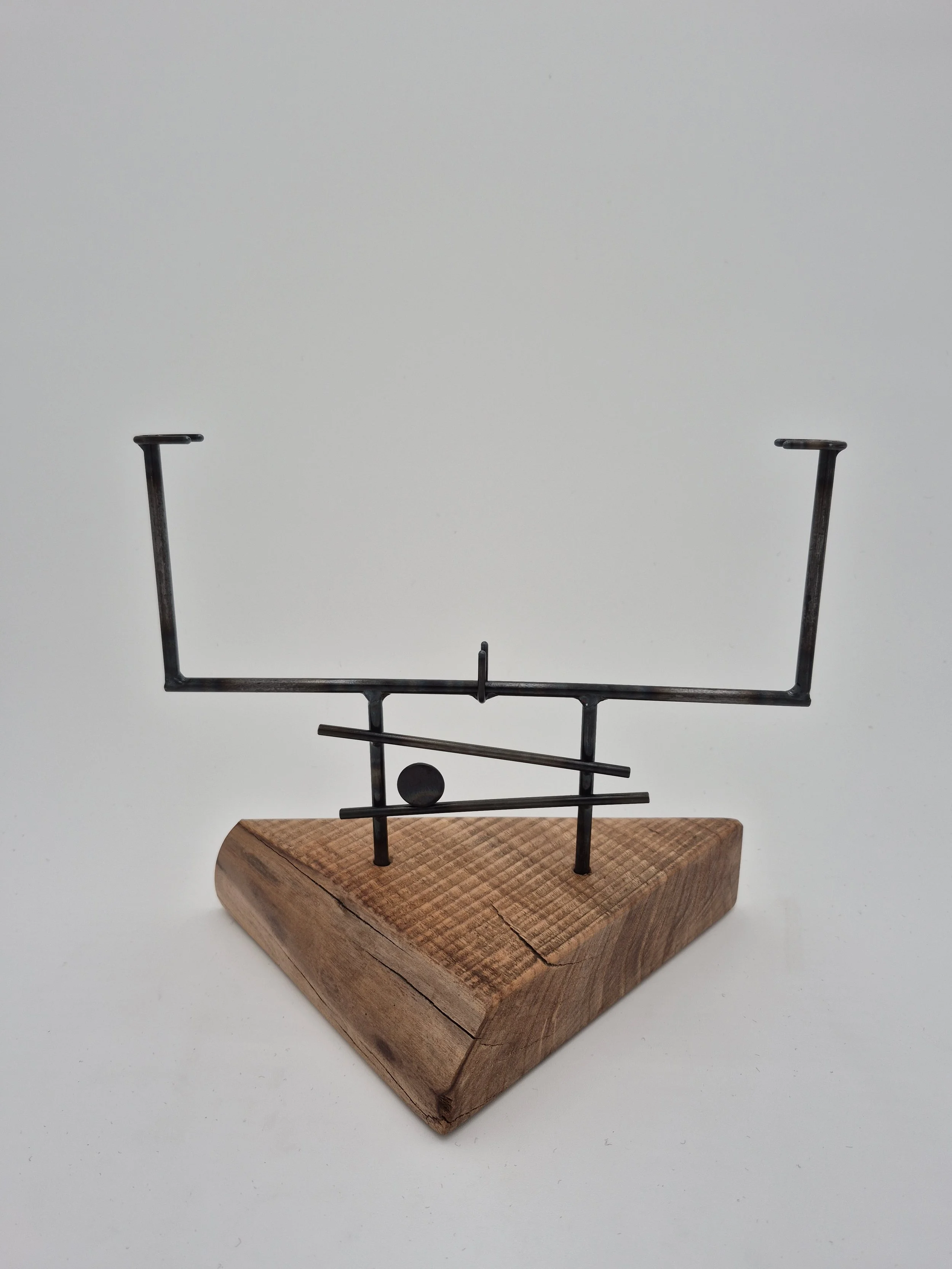 10" w x up to 8" h glass stand on sycamore