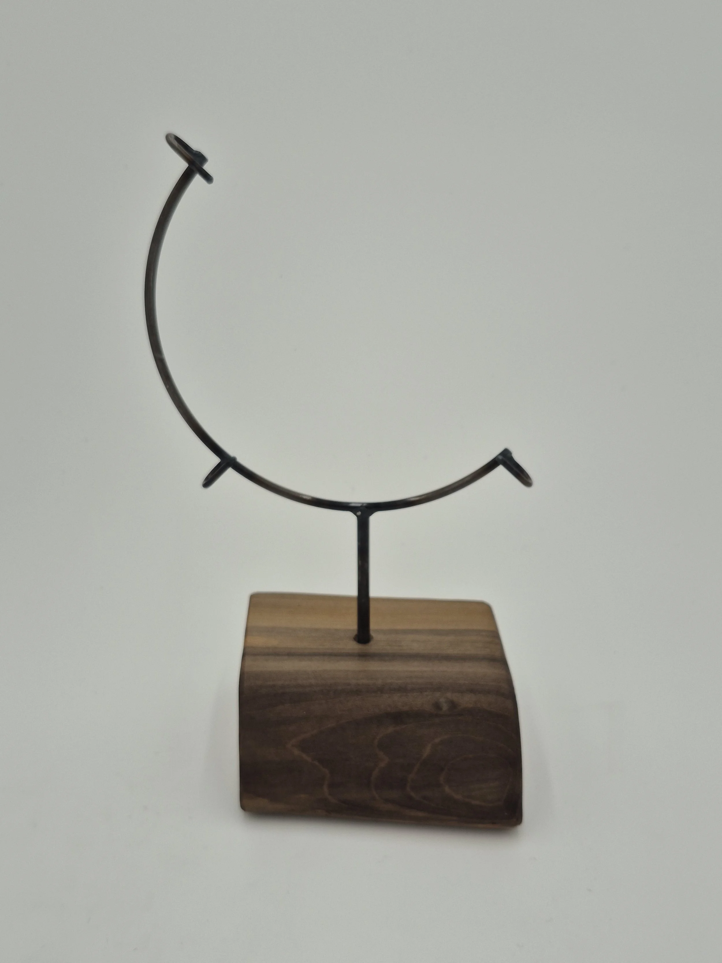 8" glass stand on live rainbow poplar
