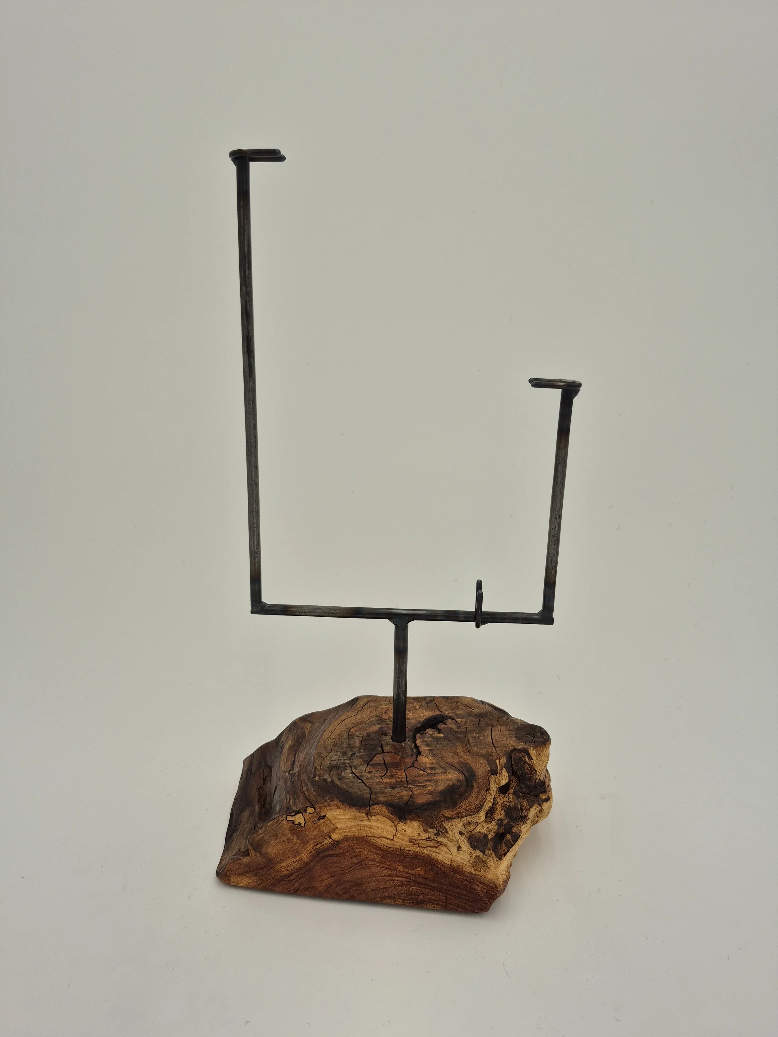 6" x 12" offset glass stand on sycamore