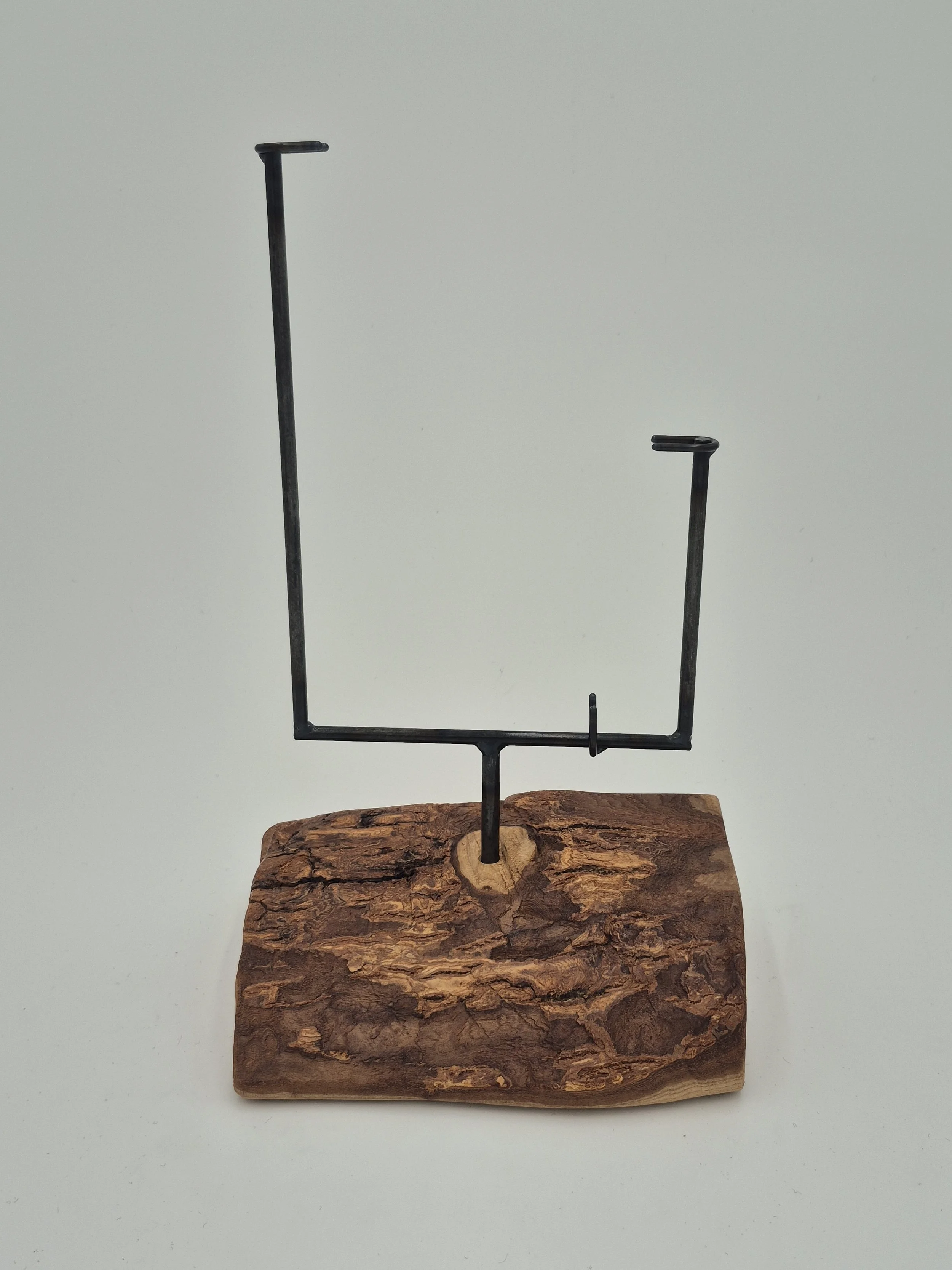 6" x 12" offset glass stand on maple